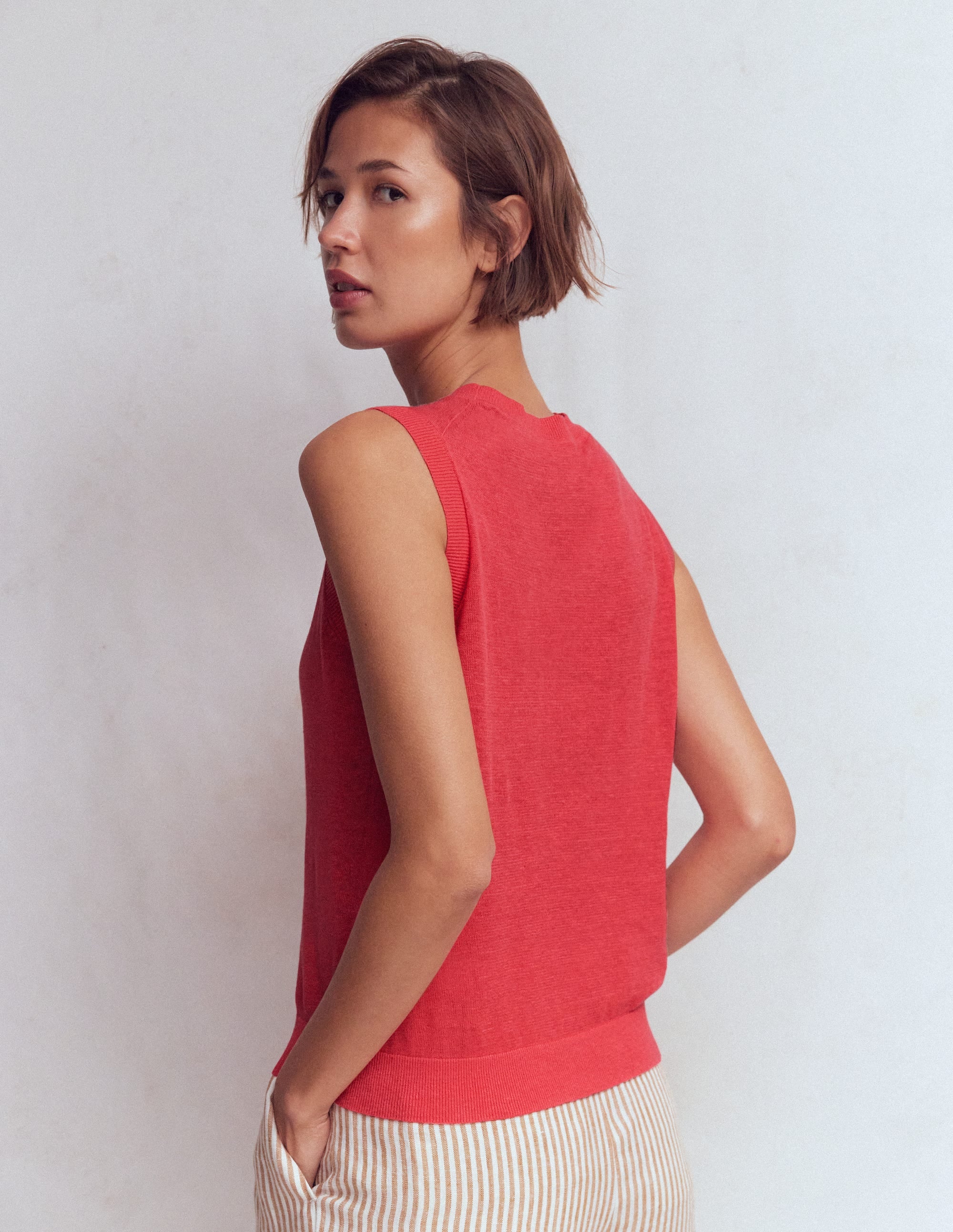 Gajess Linen Tank  pinkお取り置き Mini Rib Lace PJ Tank Top | Gap