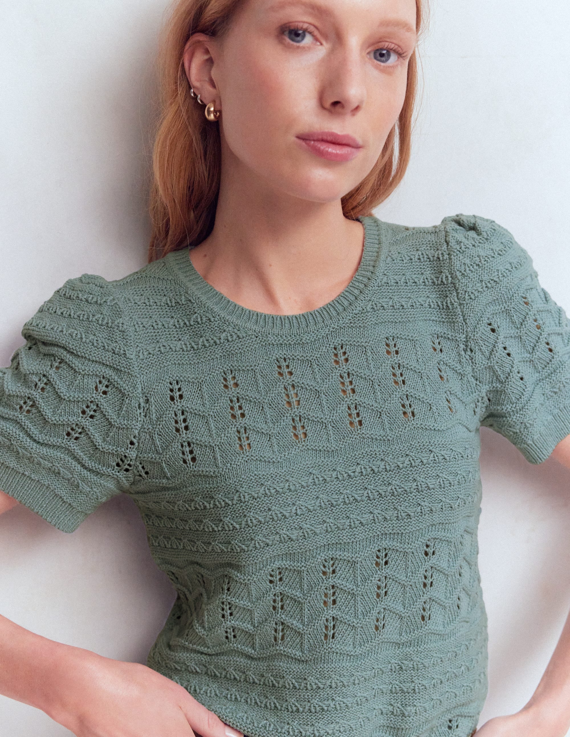 Monica Knitted T-Shirt-Blue - Image 4