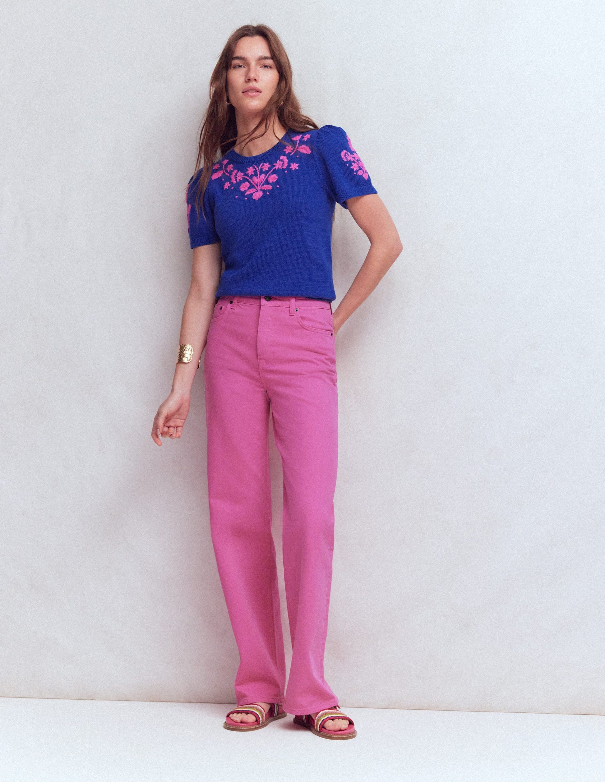 Monica Knitted T-Shirt-Blue Embroidery-4