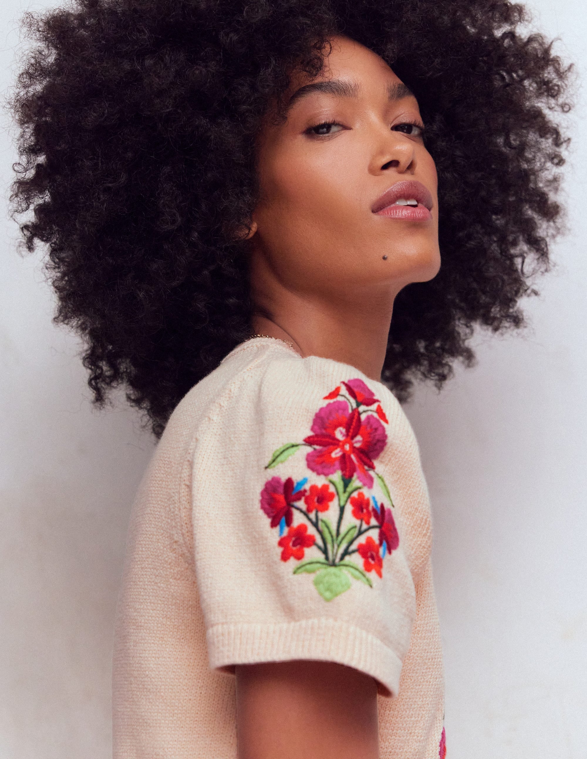 Monica Knitted T-Shirt-Ivory - Image 2