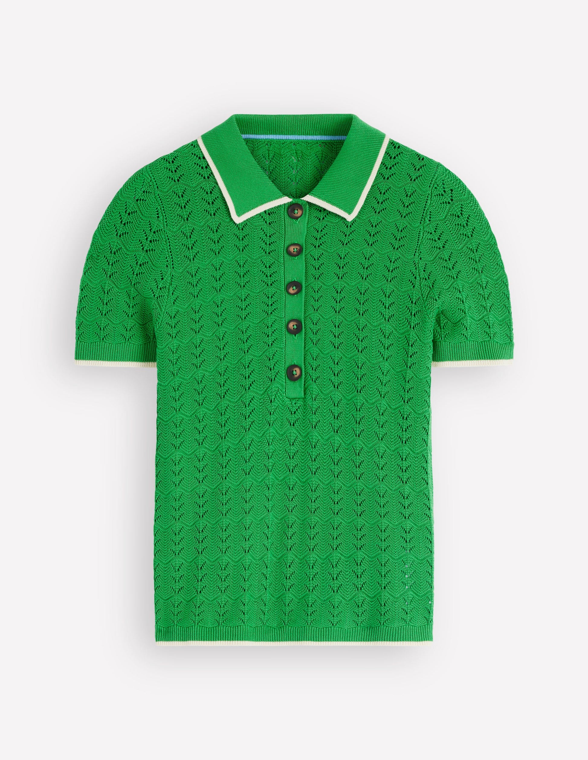 Pointelle Henley T-shirt-Online Lime-7