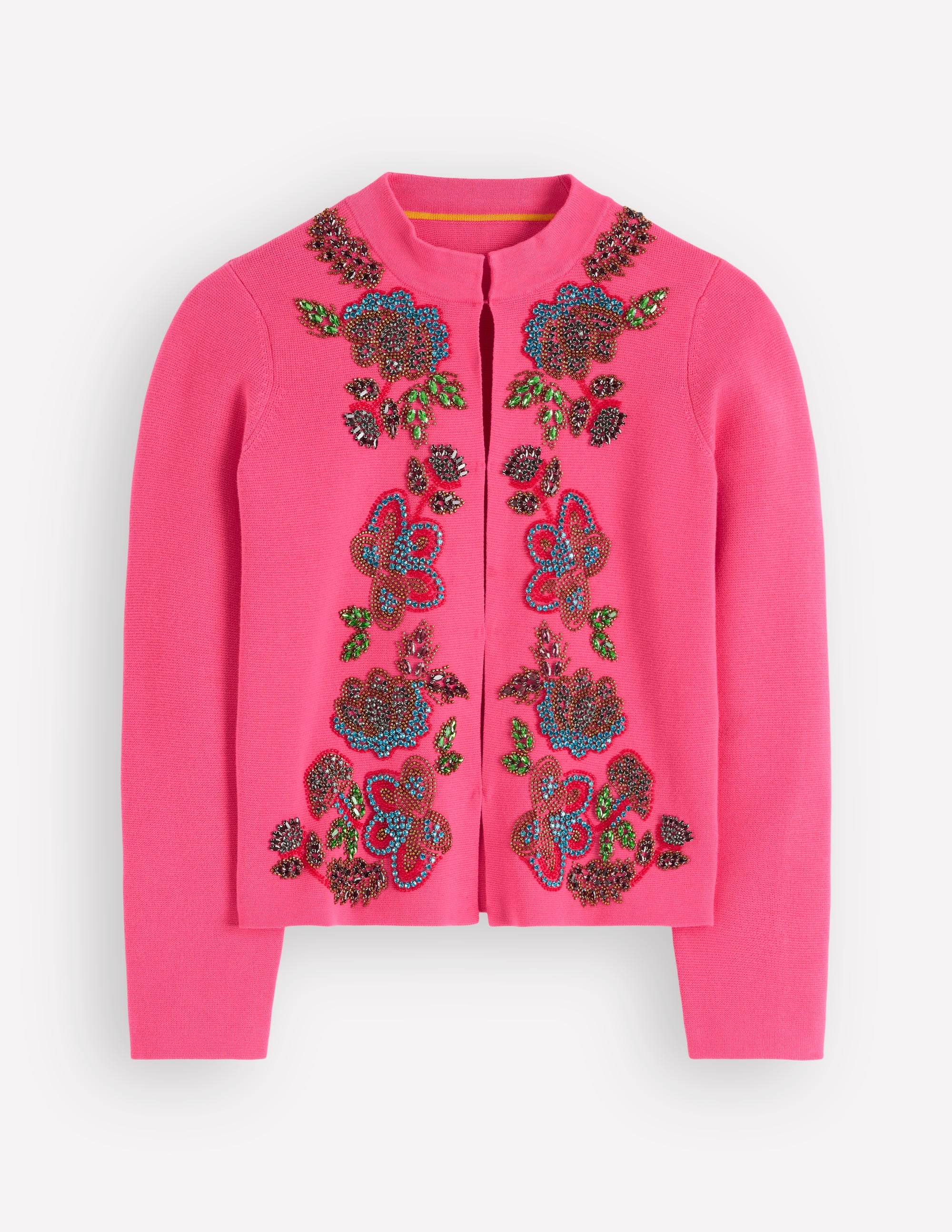 Elena Stand Neck Jacket-Pink Embroidery - Image 7
