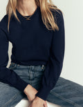 Camilla Cotton Crew Jumper-Navy