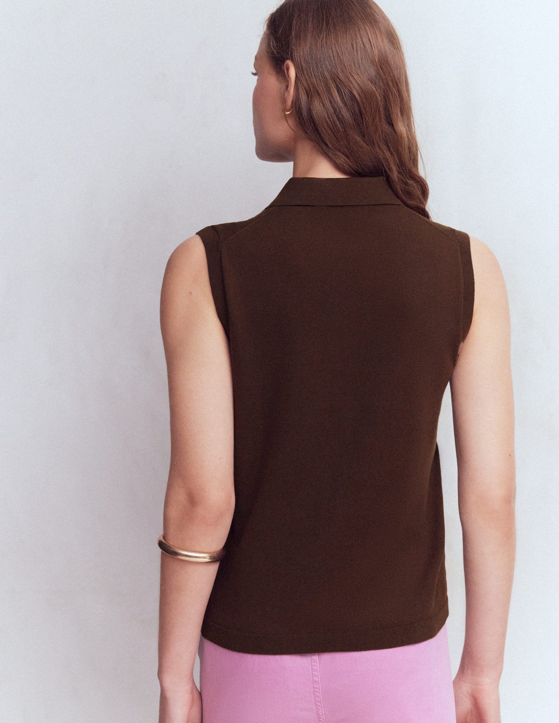 Chloe Henley Knitted Tank-Bitter Chocolate-3