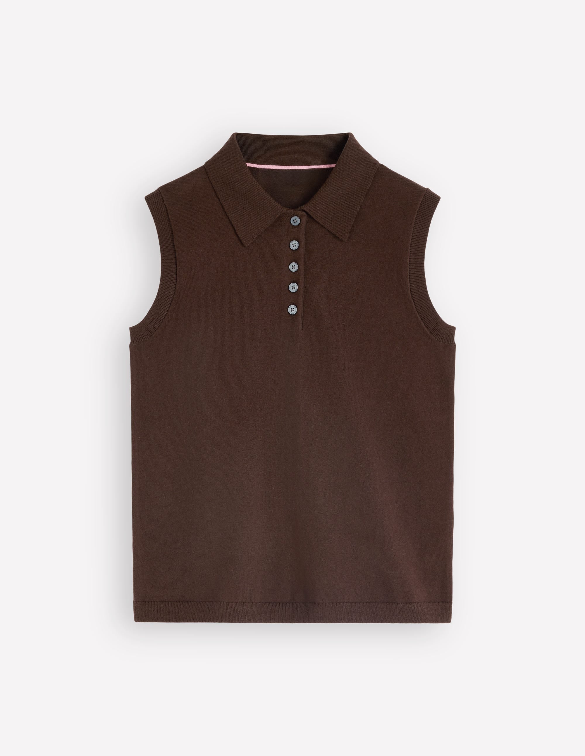Chloe Henley Knitted Tank-Bitter Chocolate - Image 7