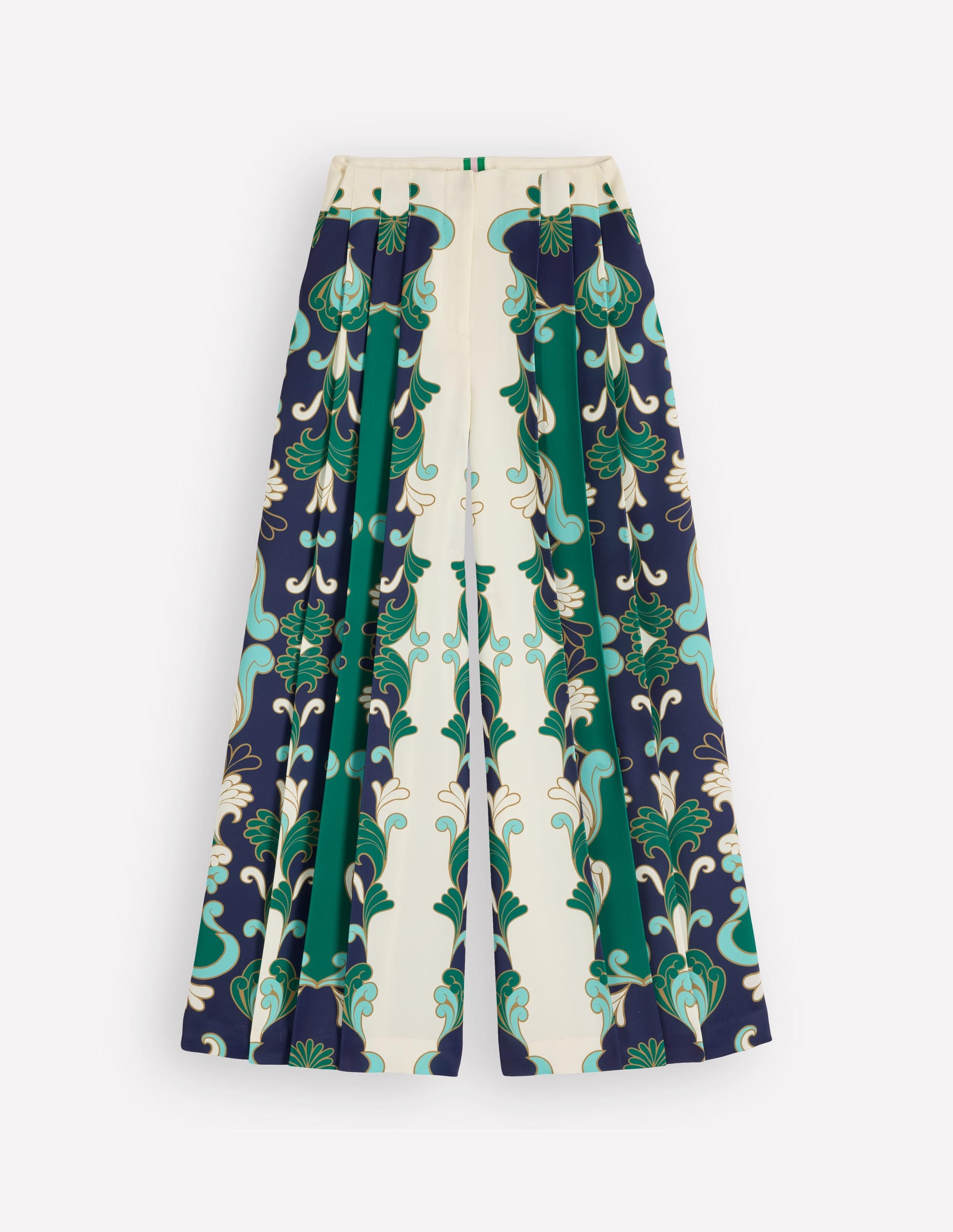 Regent Wide Leg Trousers-Ivory, Foliage Whirl - Image 7