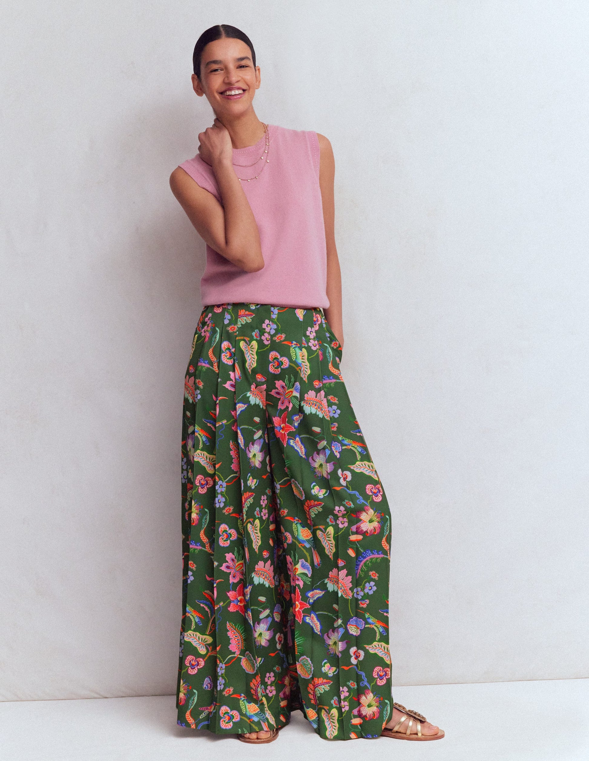 Regent Wide Leg Trousers-Multi, Orchid Canopy-1