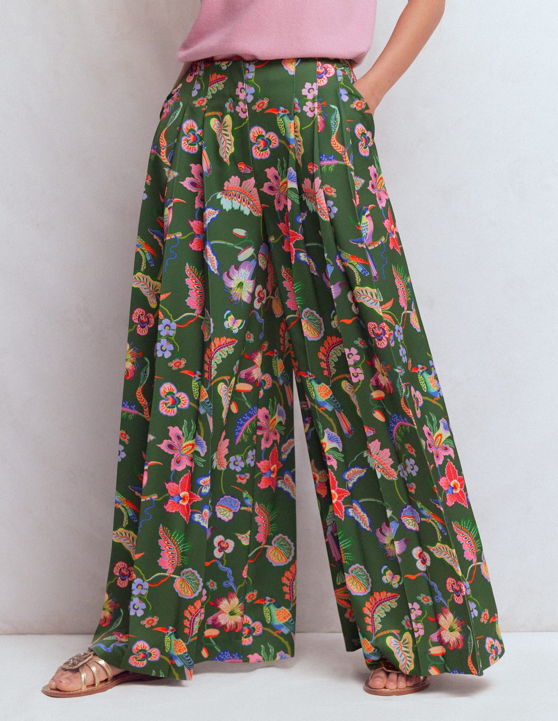 Regent Wide Leg Trousers-Multi, Orchid Canopy-4