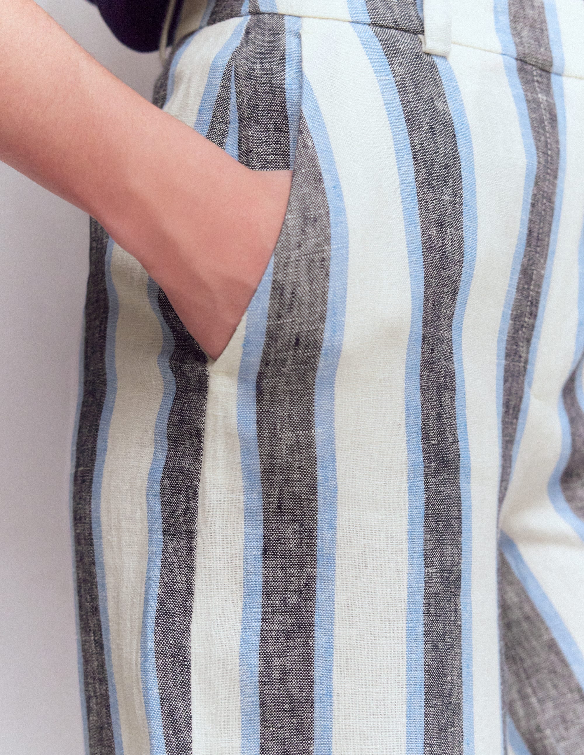 Belgravia Linen Trousers-Blue and White Stripe - Image 3