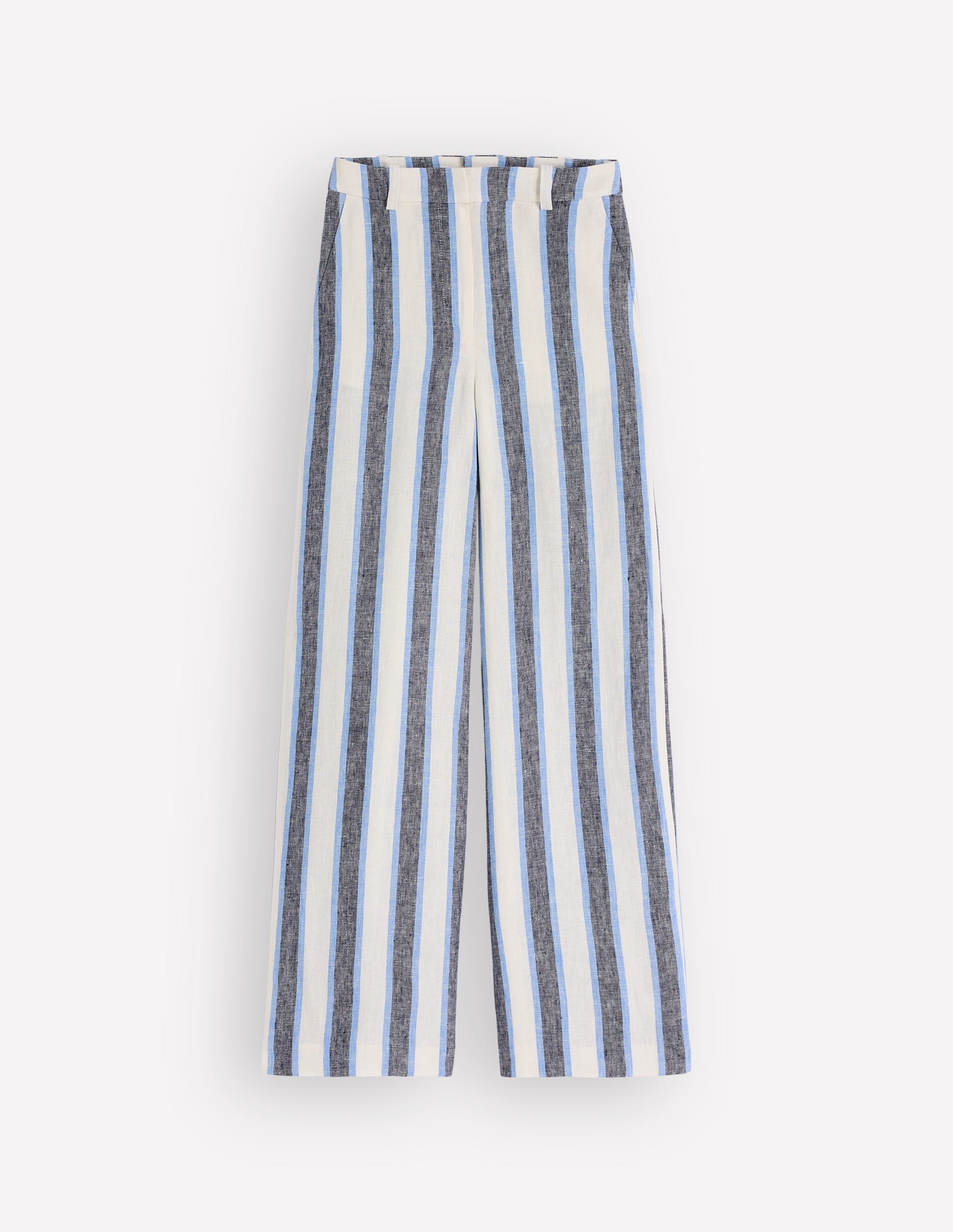 Belgravia Linen Trousers-Blue and White Stripe-9