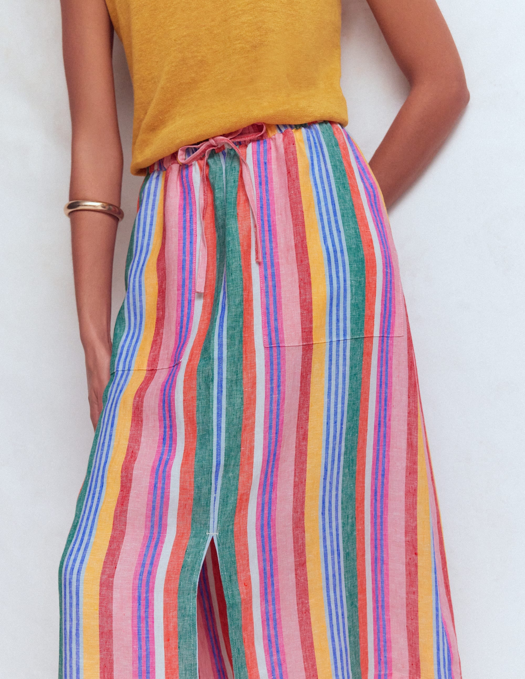 Layla Linen Skirt-Hot Varigated Multistripe - Image 2