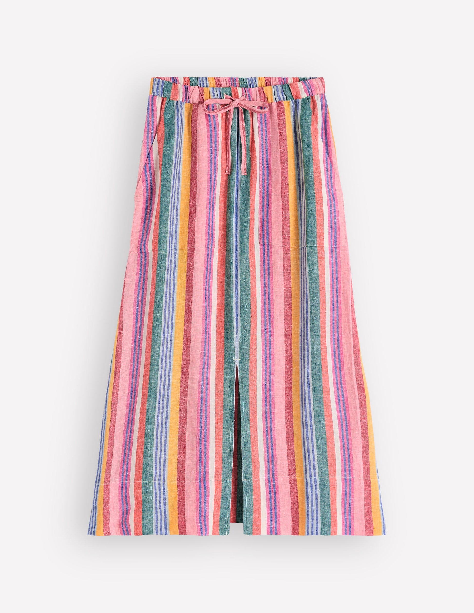 Layla Linen Skirt-Hot Varigated Multistripe-7