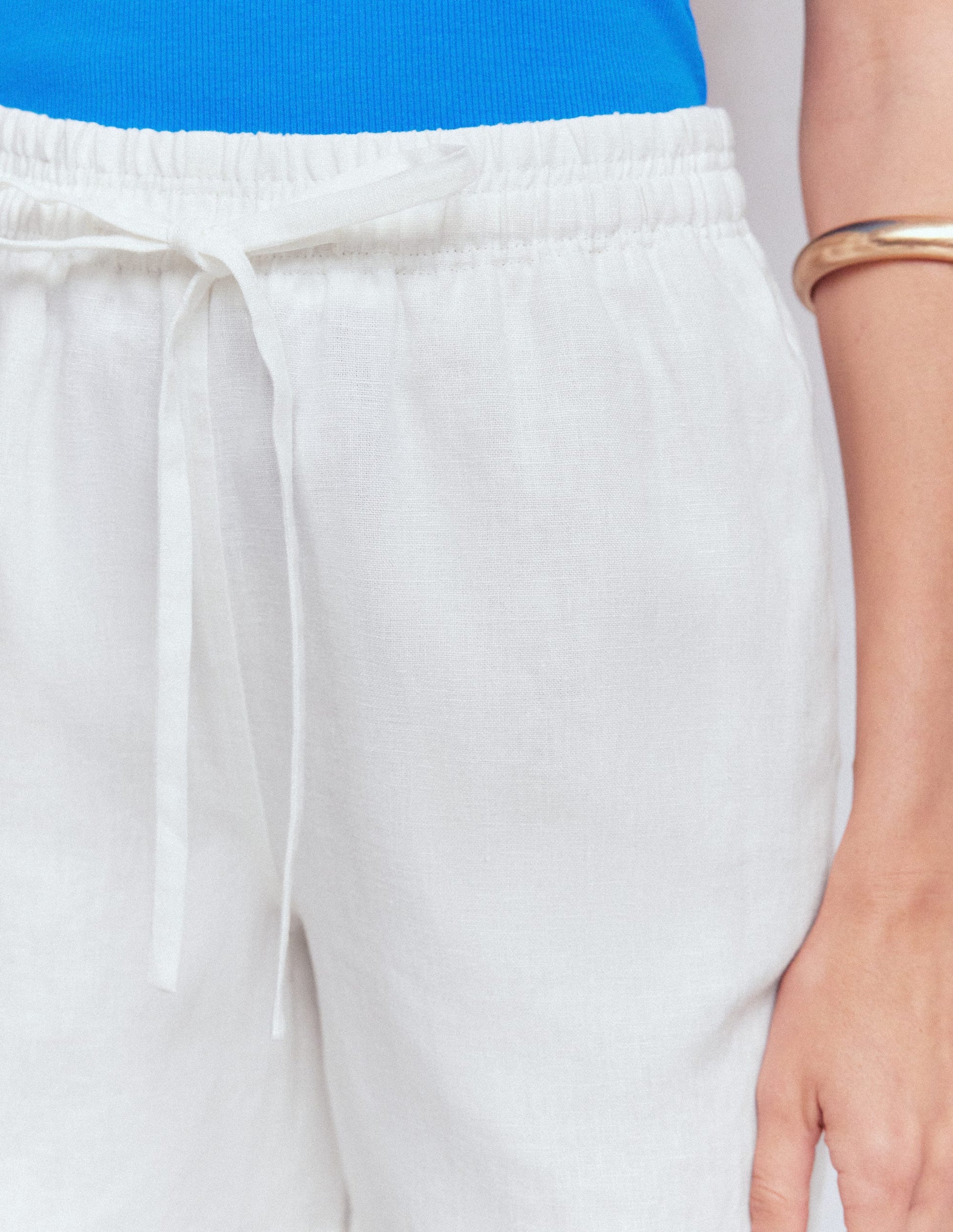 Islington Linen Shorts-White-2