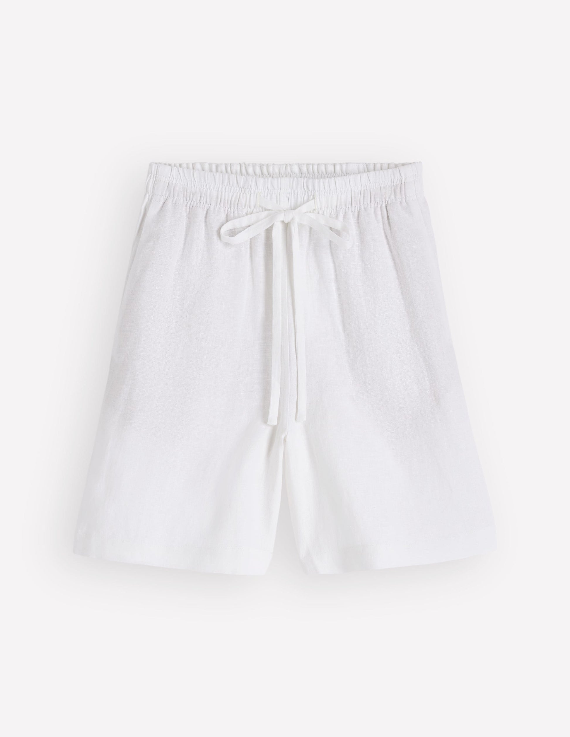 Islington Linen Shorts-White-6