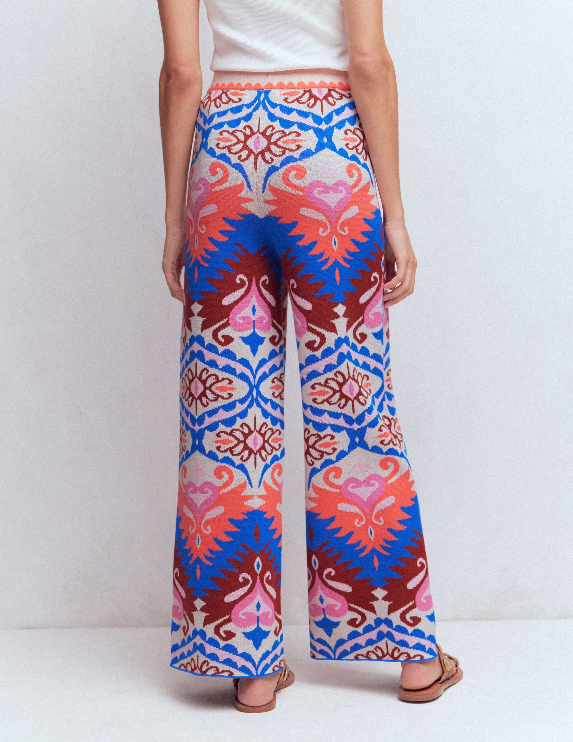 Jacquard Knitted Trousers-Multi Aztec-4