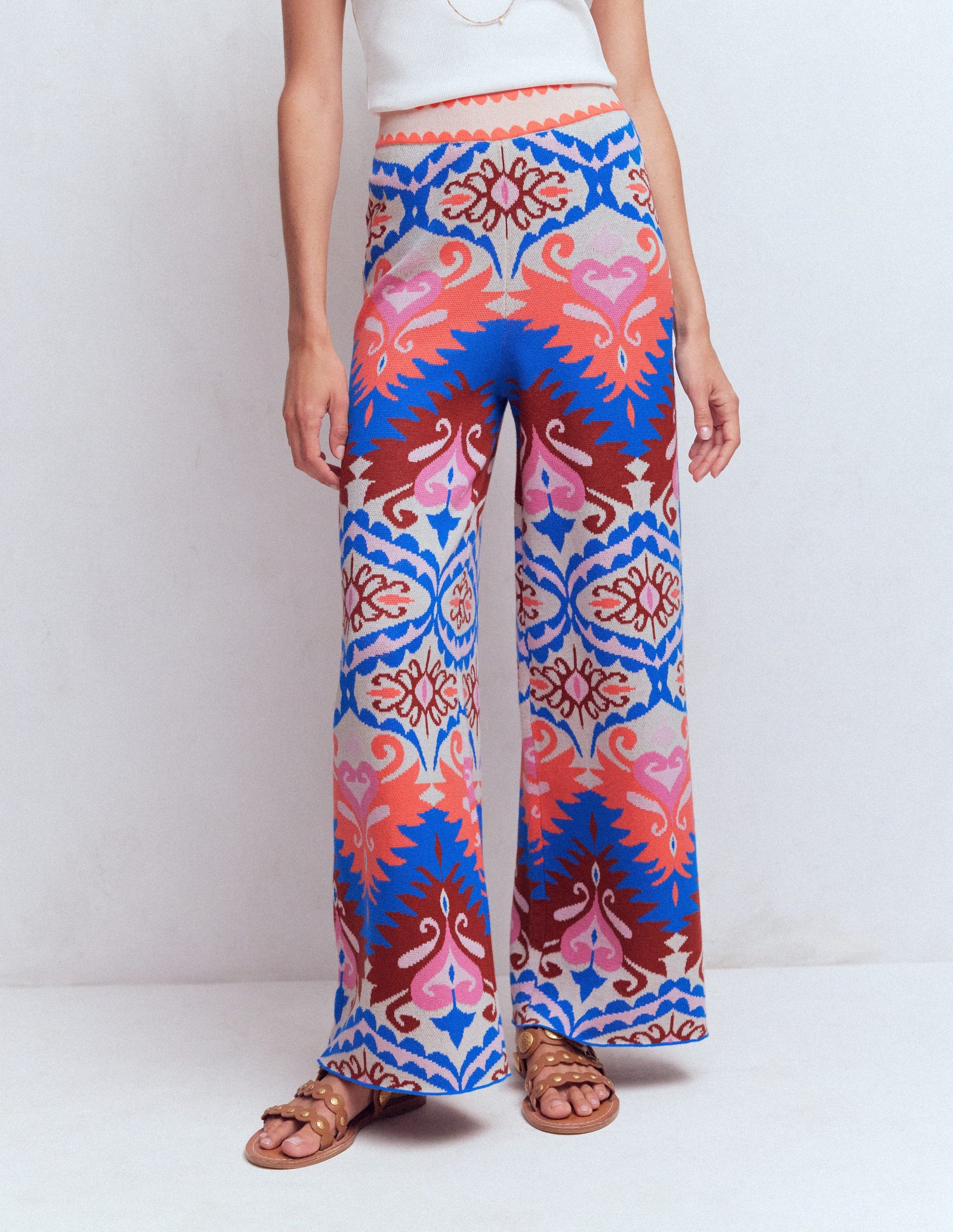Jacquard Knitted Trousers-Multi Aztec-6