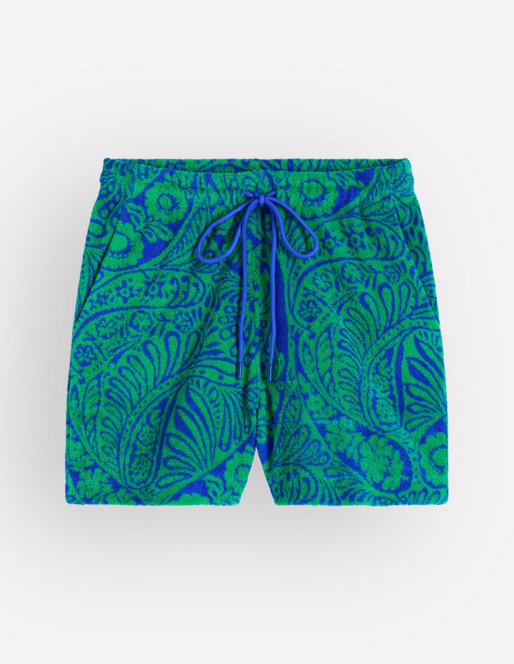 Islington Towelling Shorts-Green/ Blue, Enchanted Paisley - Image 5