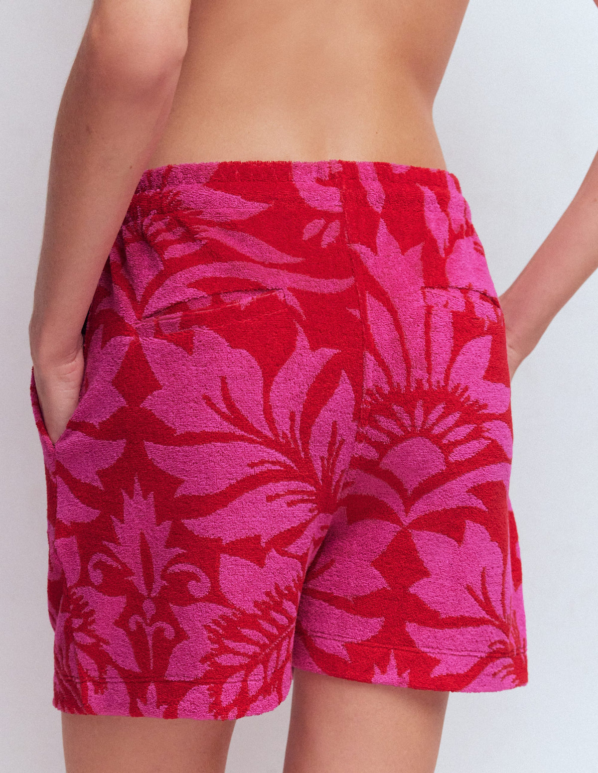 Islington Towelling Shorts-Salsa, Floral - Image 3