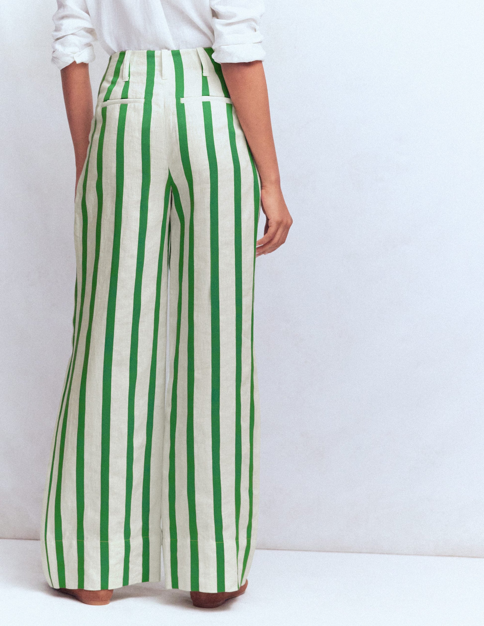 Mayfair Linen Trousers-Ivory, Fresh Green Stripe-3
