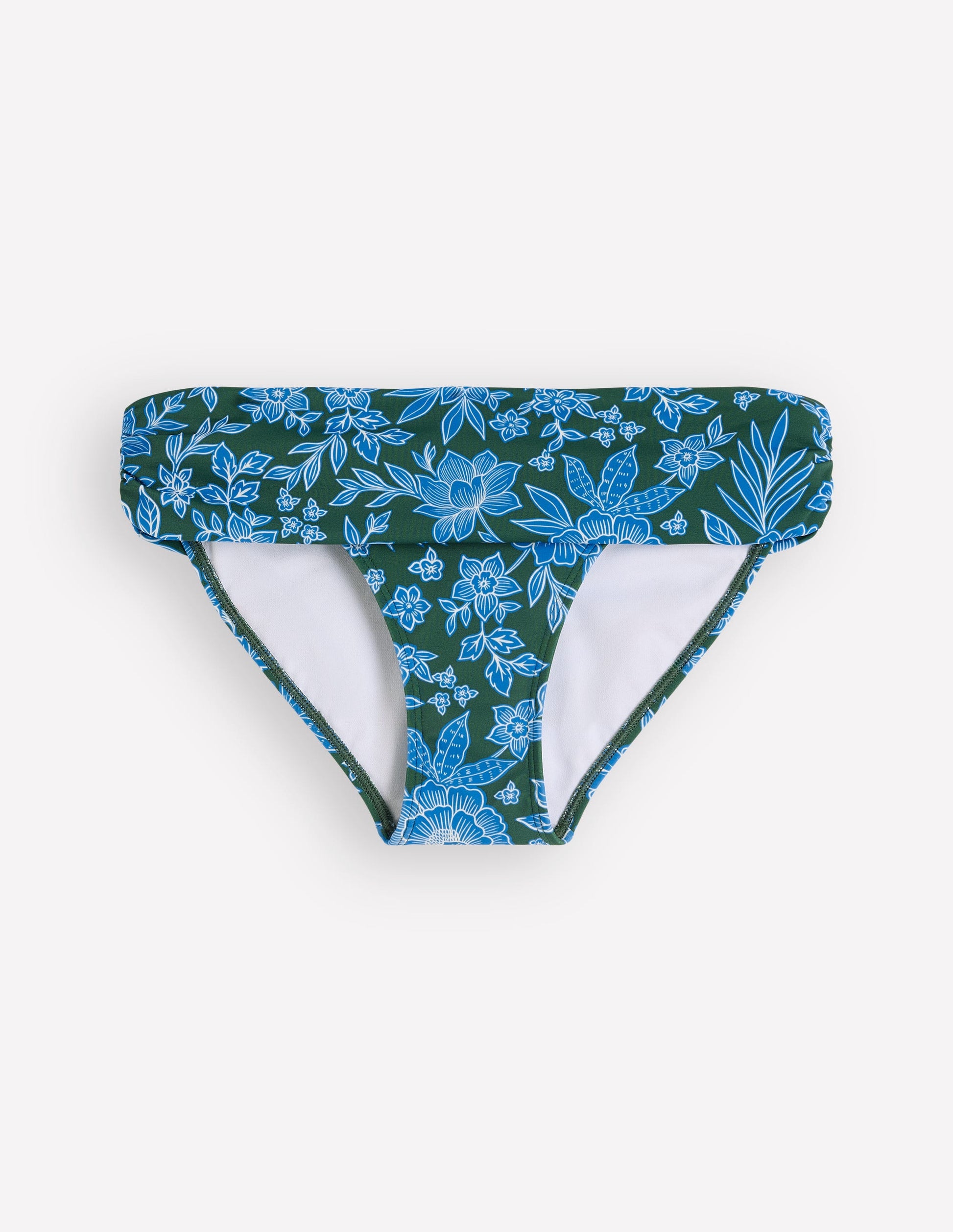 Classic Fold Bikini Bottoms-Dark Green, Ocean Blossom-5