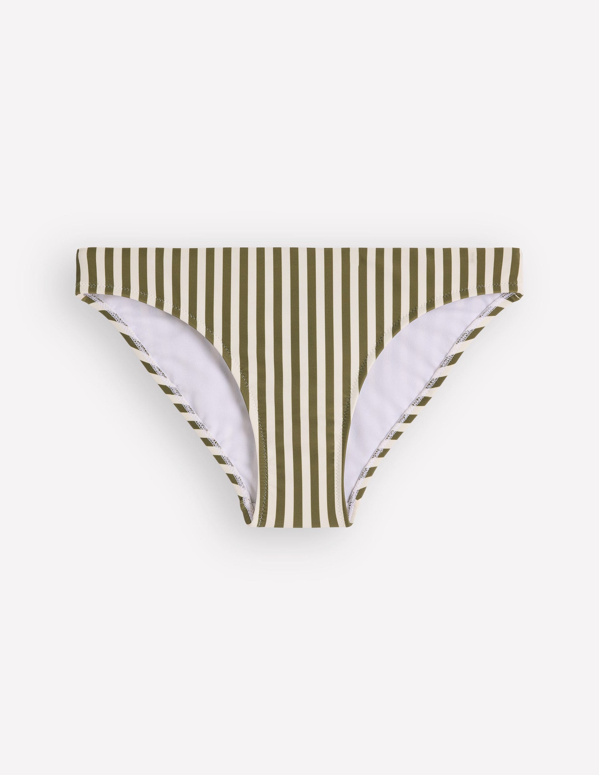Classic Bikini Bottoms-Olive, Ivory Stripe-6