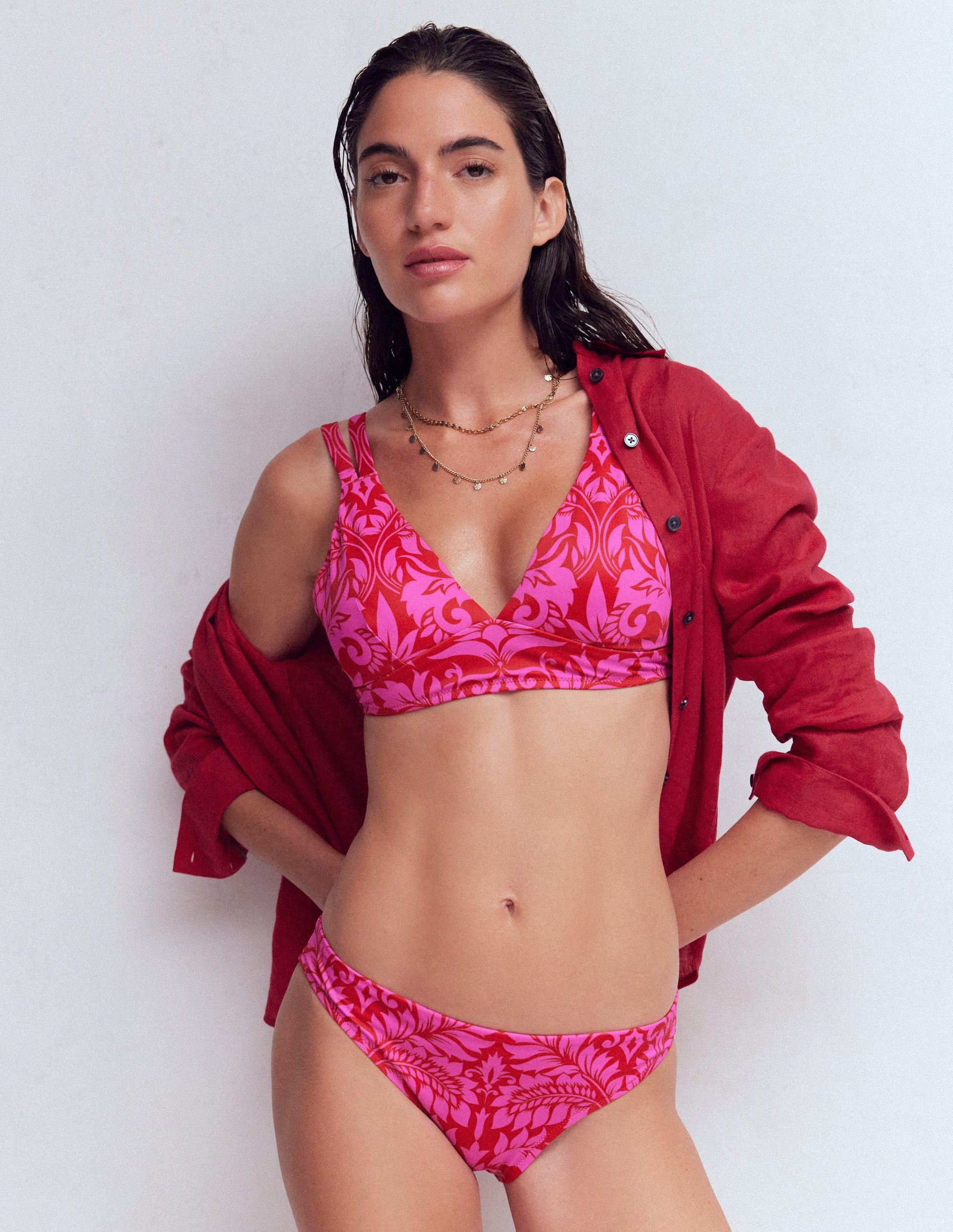 Classic Bikini Bottoms-Salsa, Ornamental Foliage-1