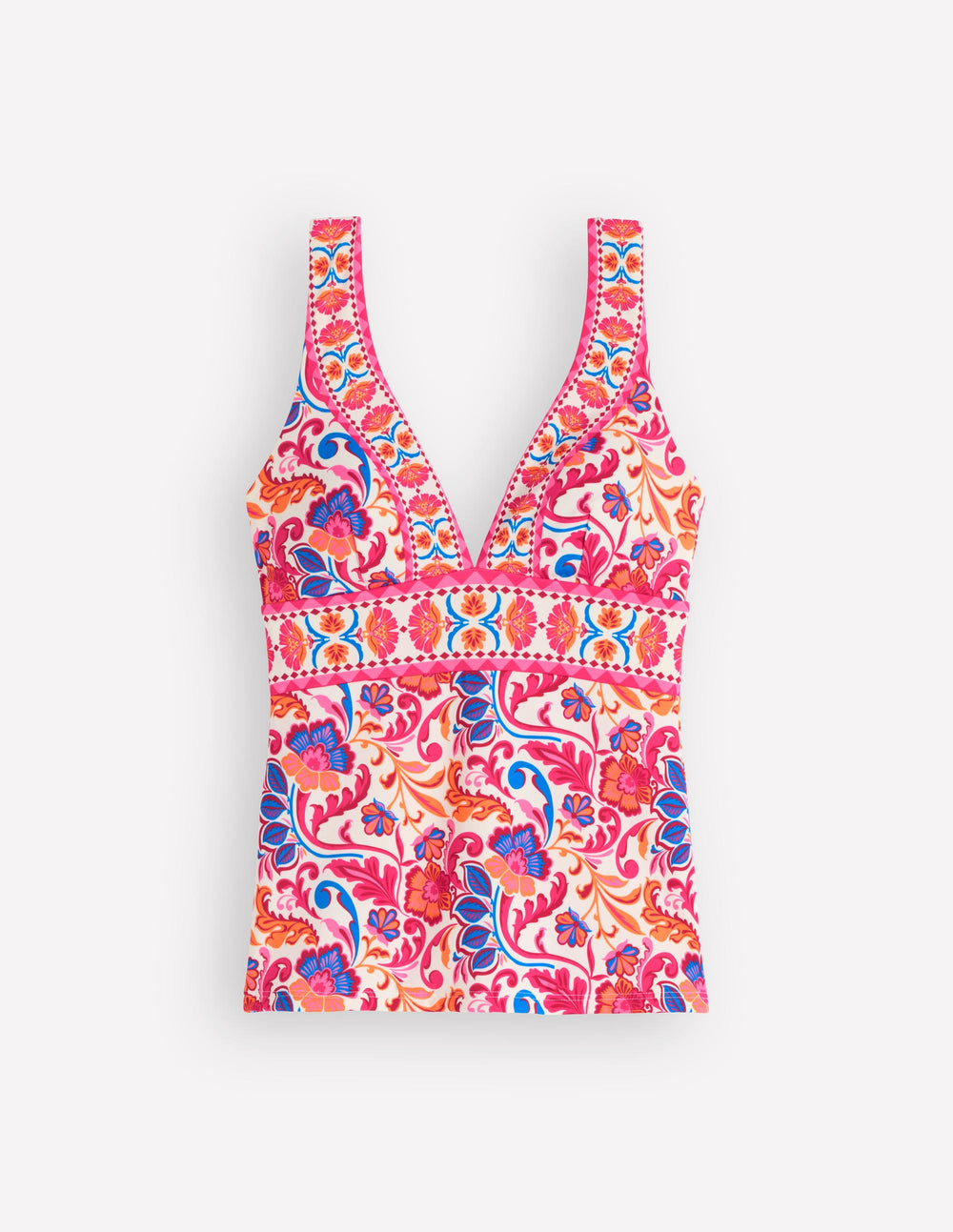Porto Tankini Top - Pink Power, Flourishing Meadow | Boden UK