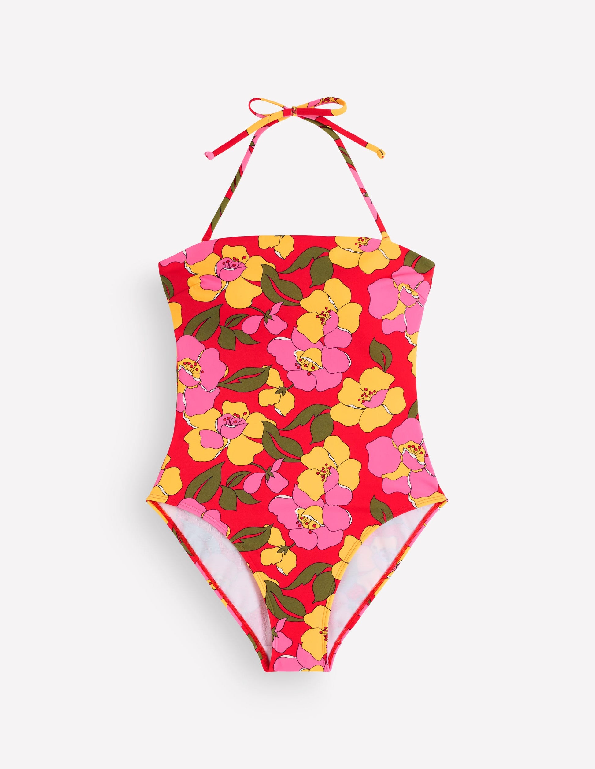 Paros Bandeau Swimsuit-Red, Radiant Bloom-5