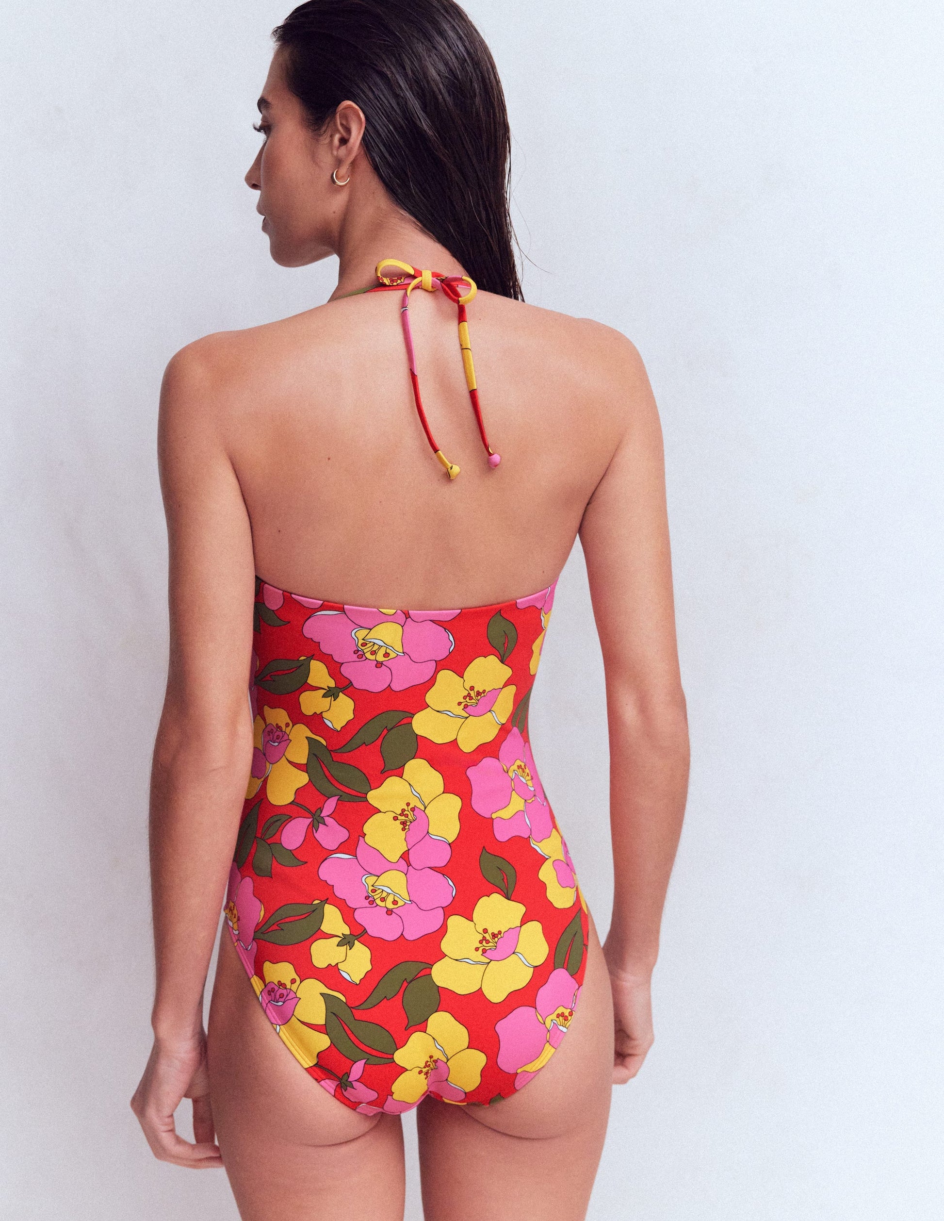 Paros Bandeau Swimsuit-Red, Radiant Bloom-3