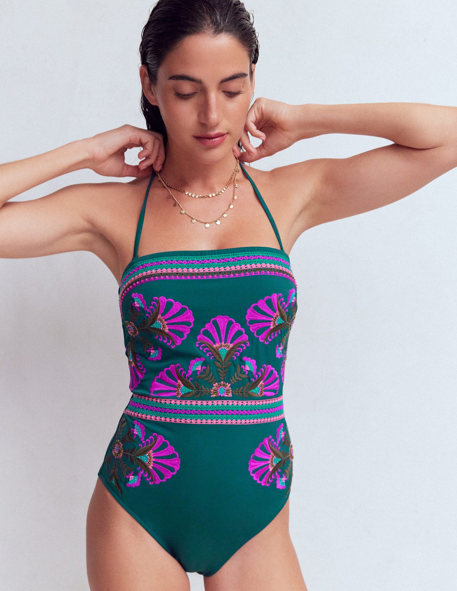 Paros Bandeau Swimsuit-Atlantic Blue, Embroidery-1