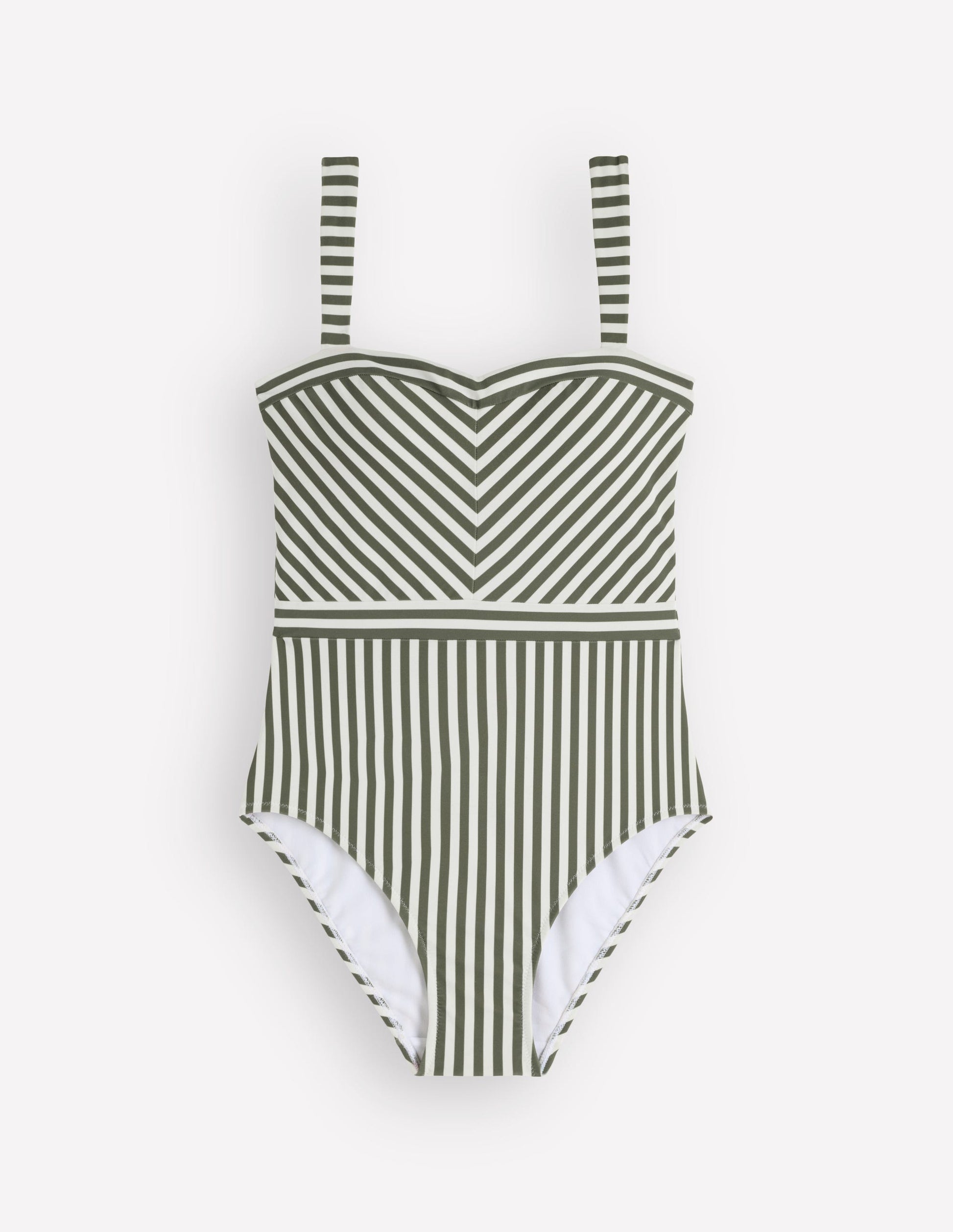 Clean Sweetheart Swimsuit-Olive Ivory Stripe-4