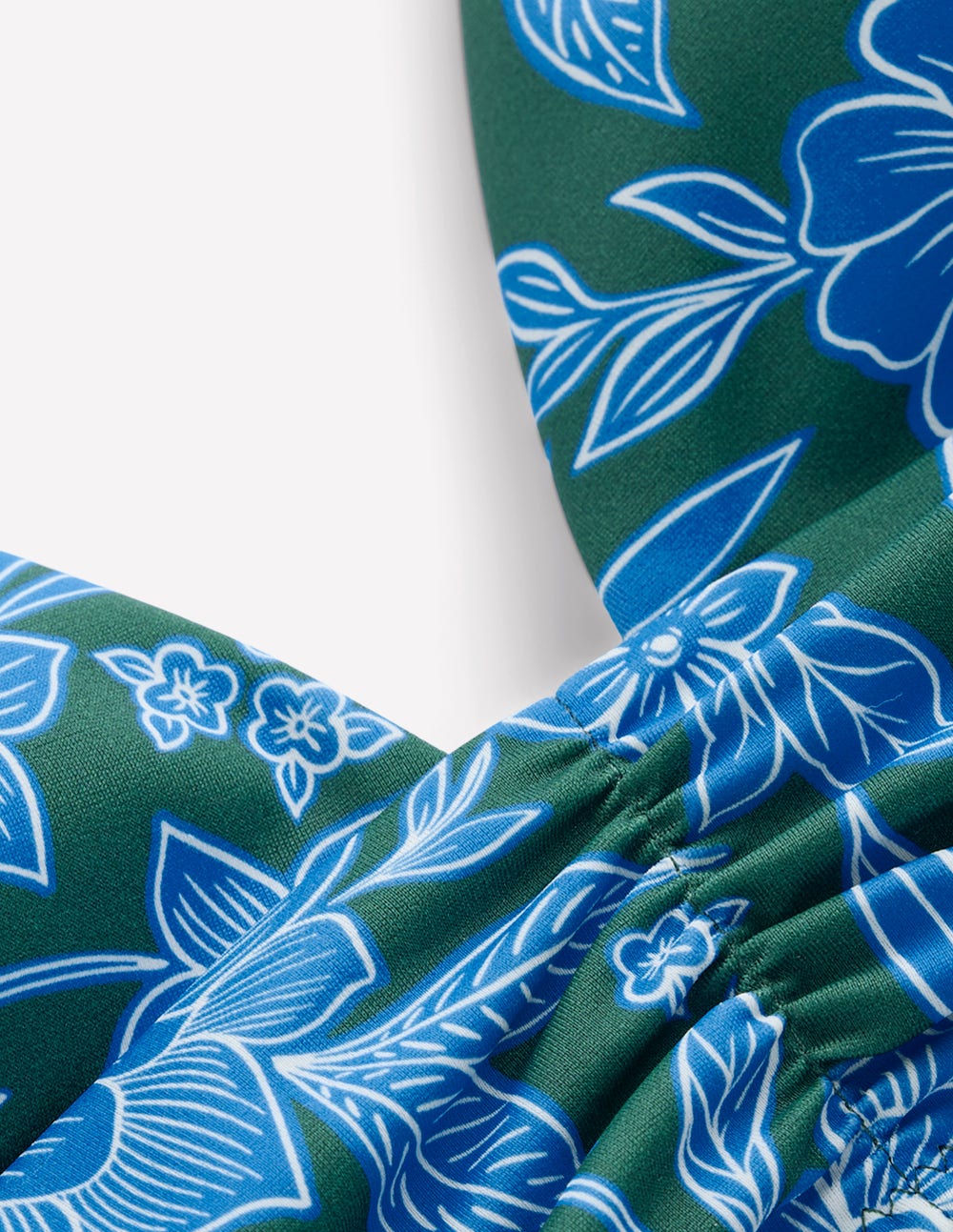 Mykonos Deep V Bikini Top-Dark Green, Ocean Blossom-6