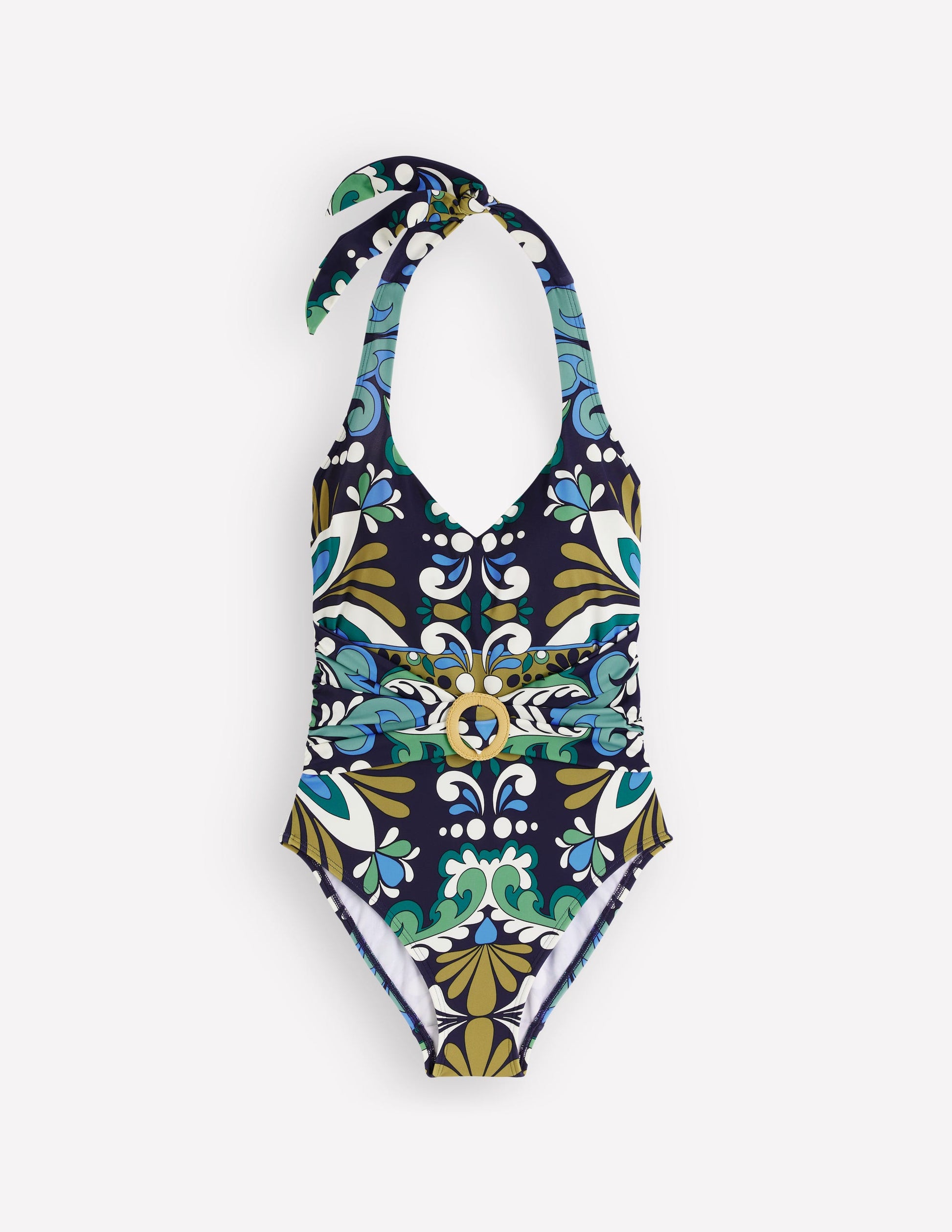 Sorrento Hoop Sash Swimsuit-French Navy, Bloom Tapestry-6