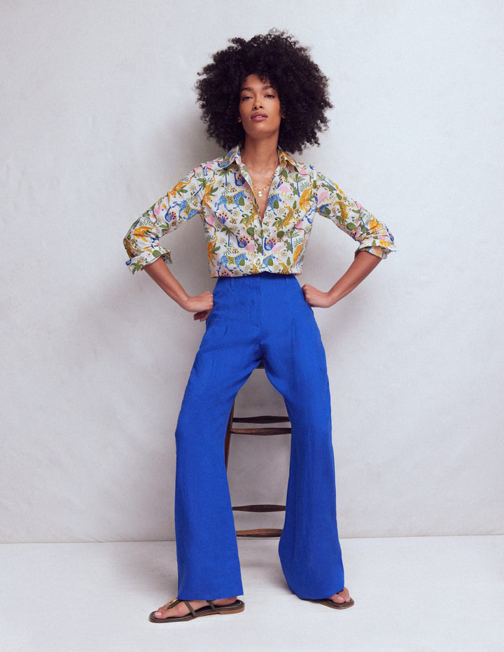 Sienna Cotton Shirt-Multi, Tropical Safari