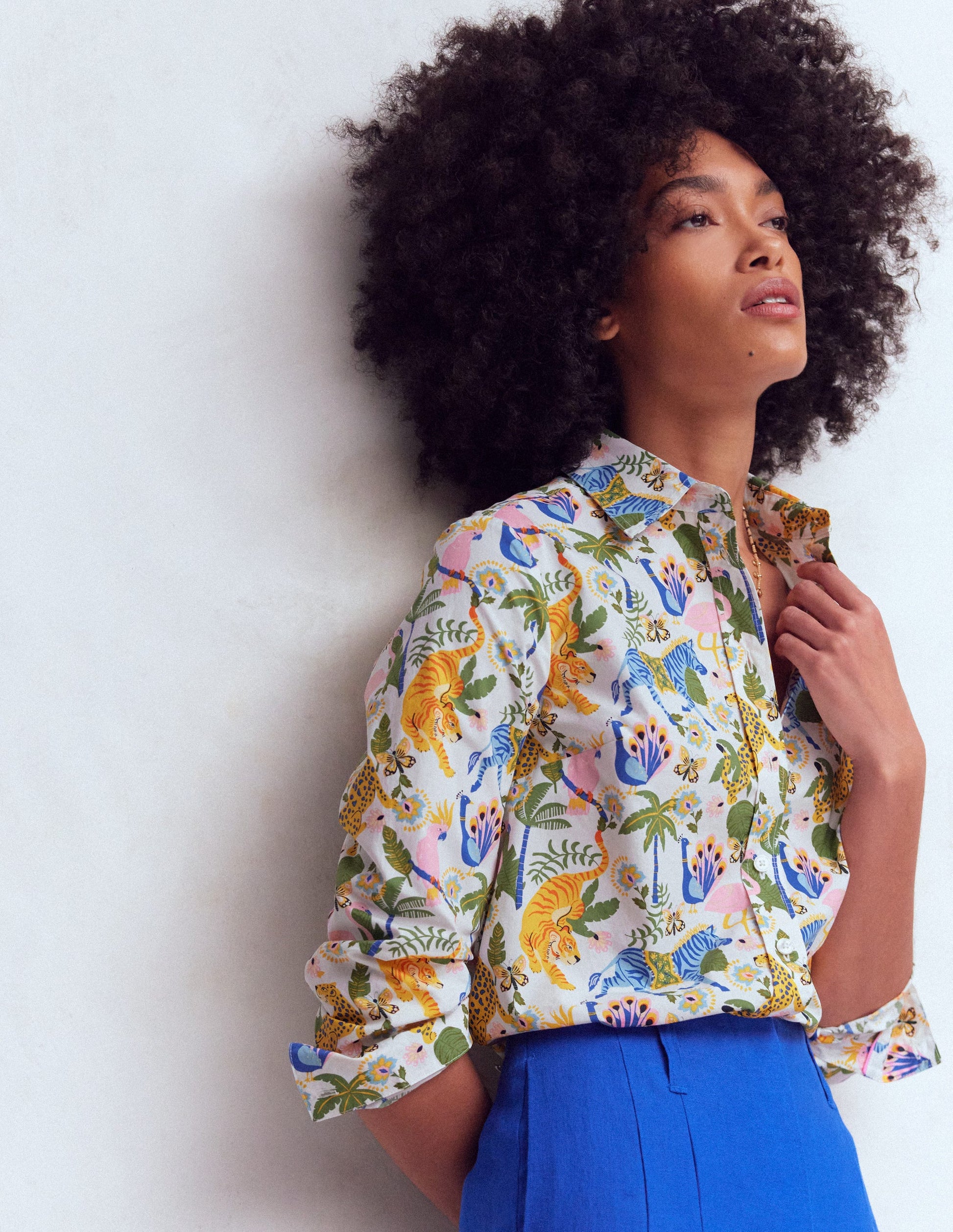 Sienna Cotton Shirt-Multi, Tropical Safari-4