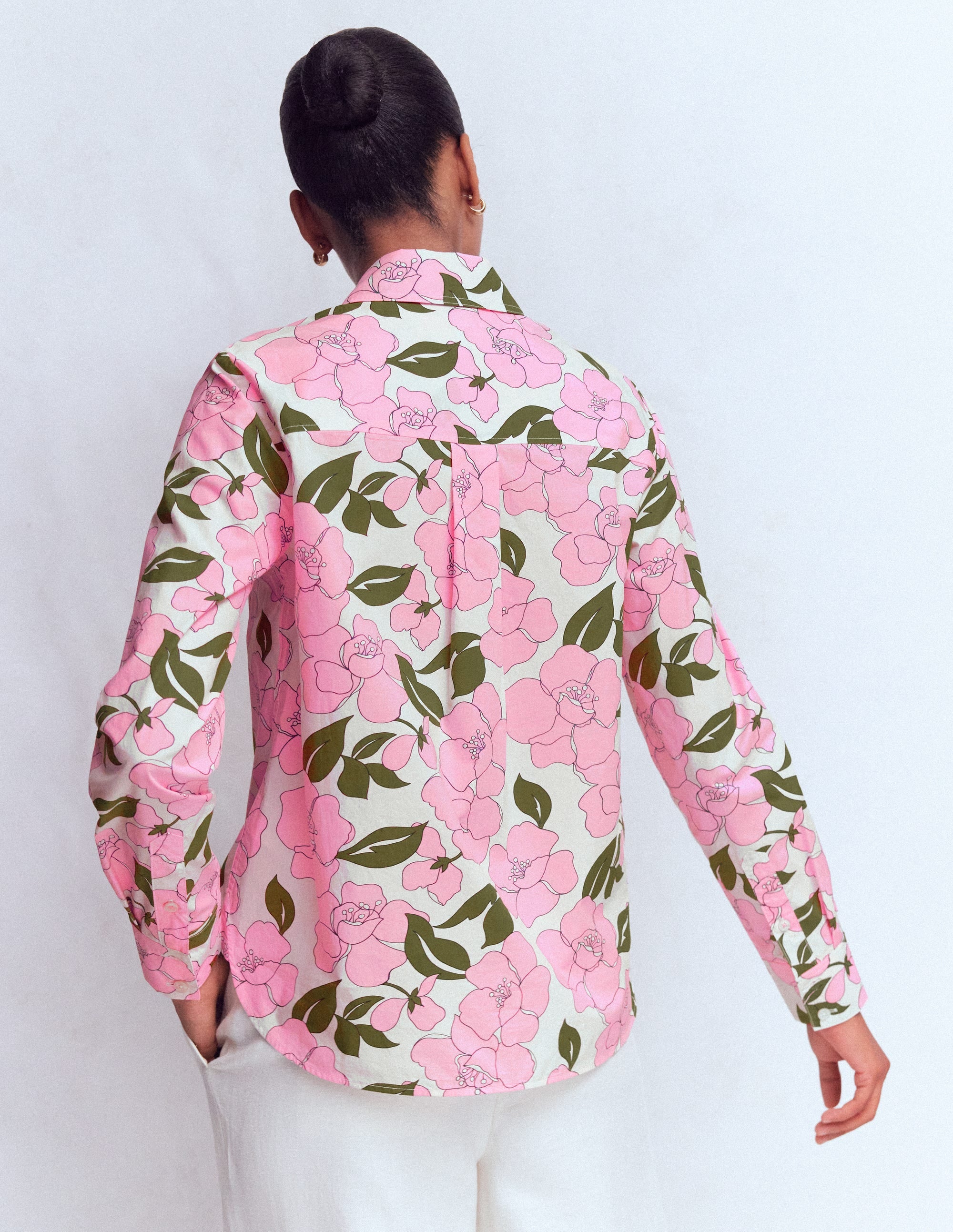 Sienna Cotton Shirt-Blossom Pink, Radiant Bloom - Image 3
