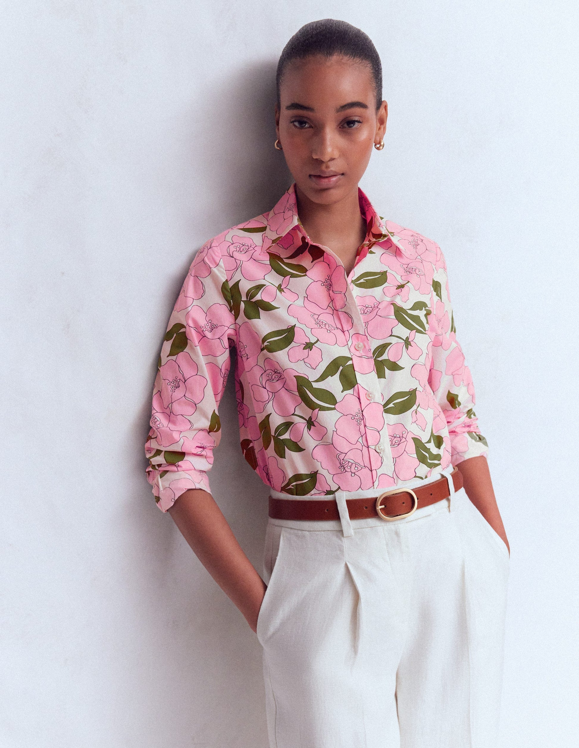Sienna Cotton Shirt-Blossom Pink, Radiant Bloom-4