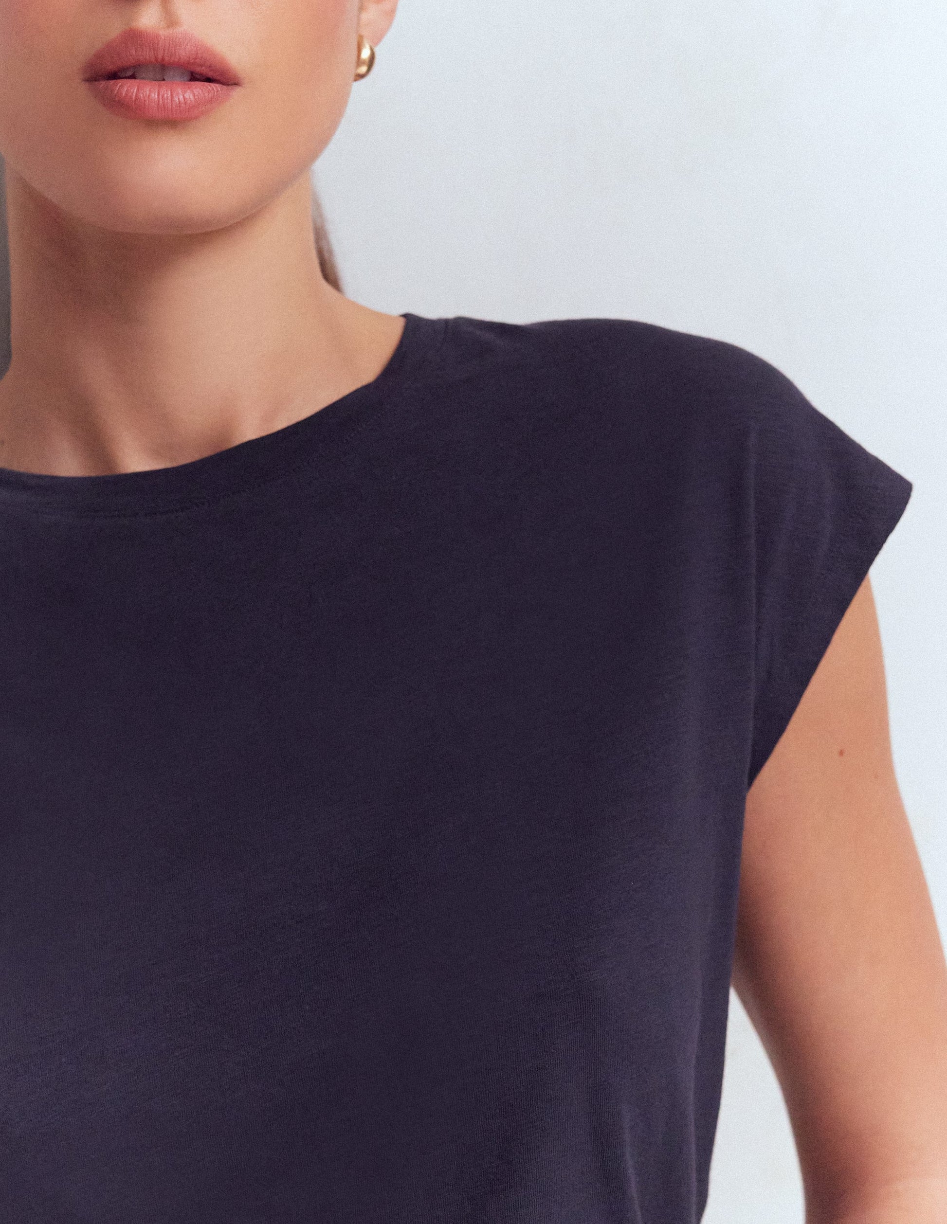 Louisa Slub T-Shirt-Navy-2