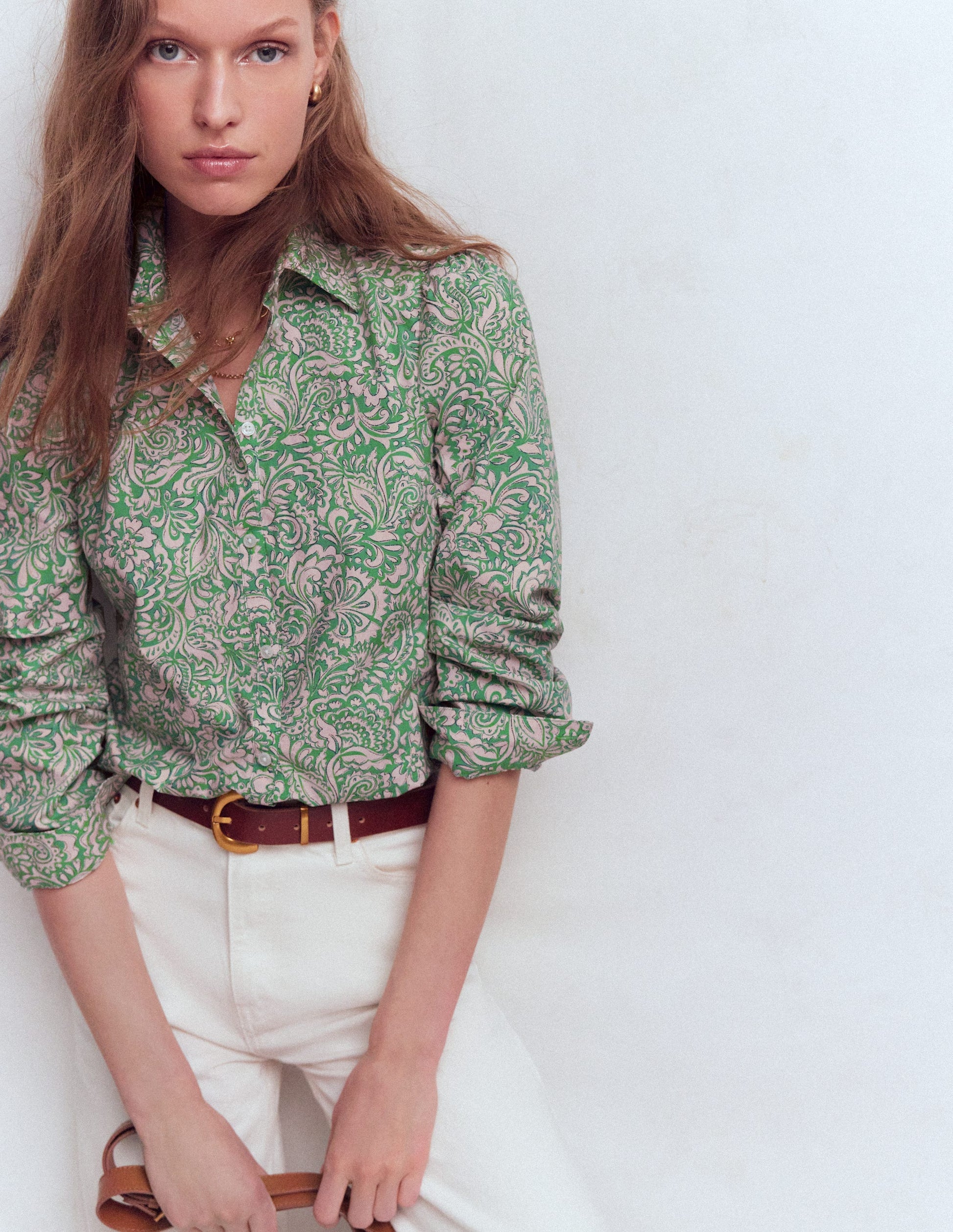 Cara Cotton Shirt-Aloe Green, Elaborate Gardenia-1