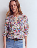 Mya Smocked Jersey Shirt-Multi, Flourishing Meadow