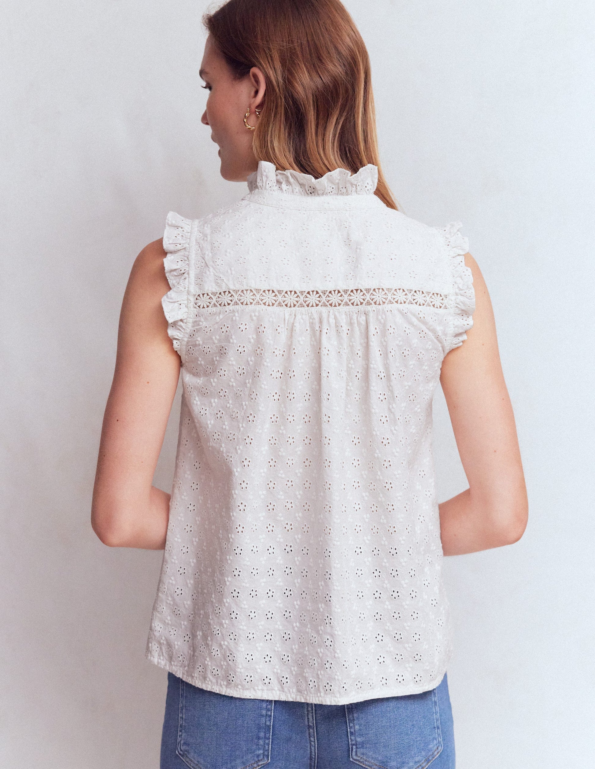 Isabel Sleeveless Broderie Top-White-3