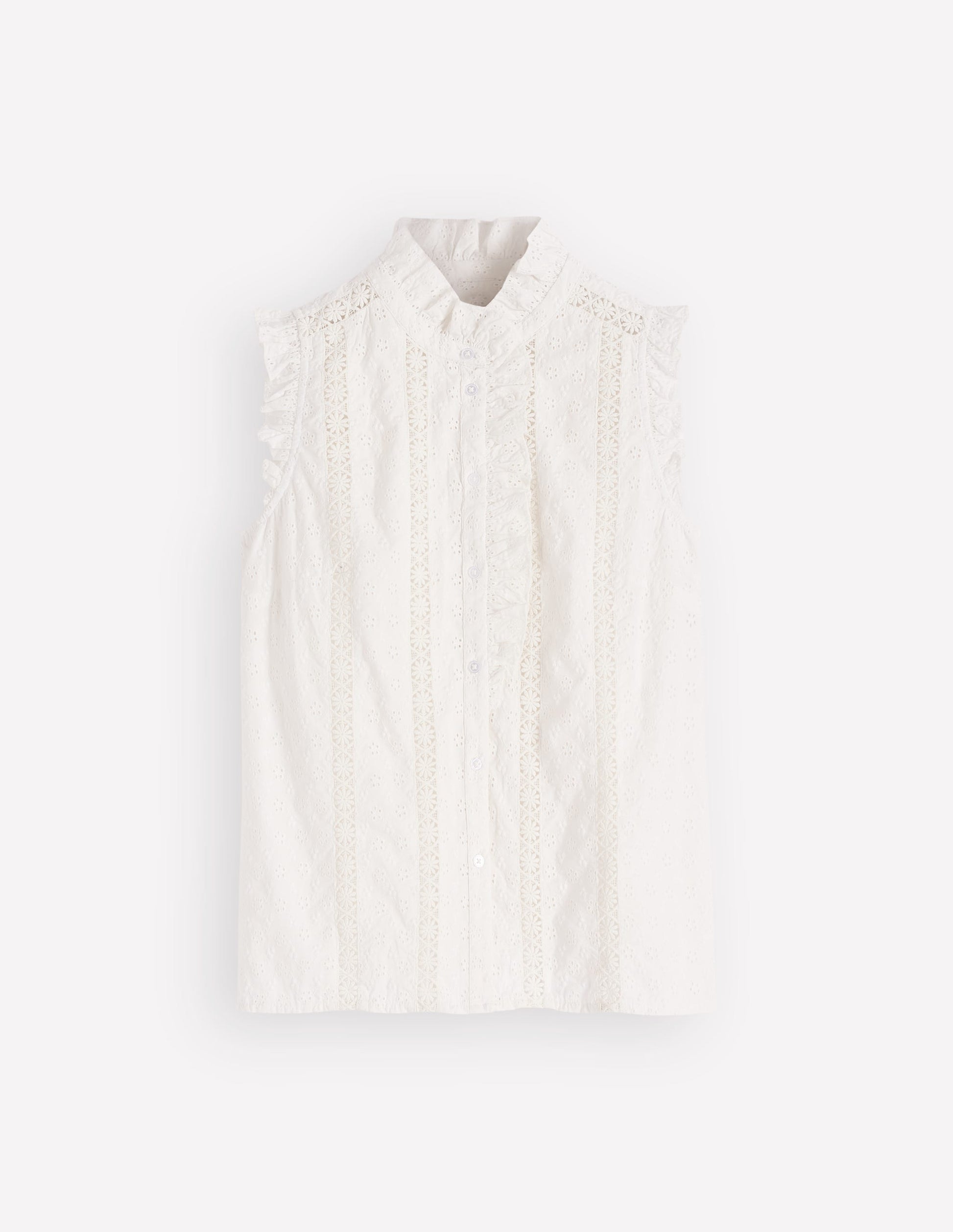 Isabel Sleeveless Broderie Top-White-6