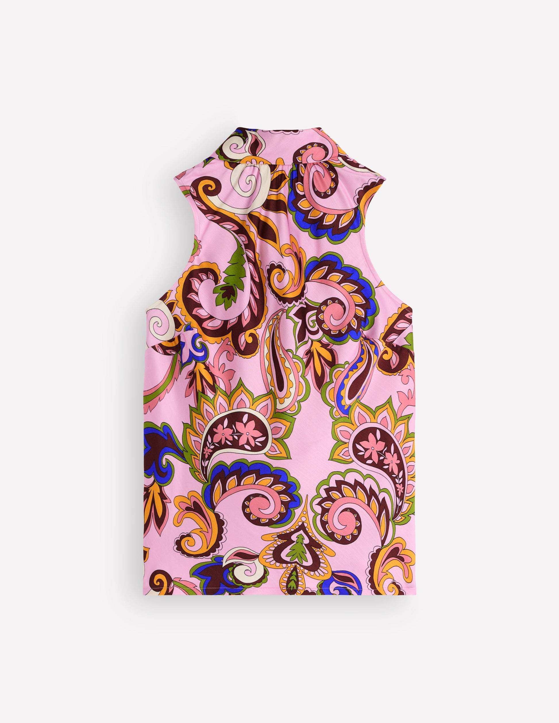 Satin Halterneck Top-Paisley Print-7