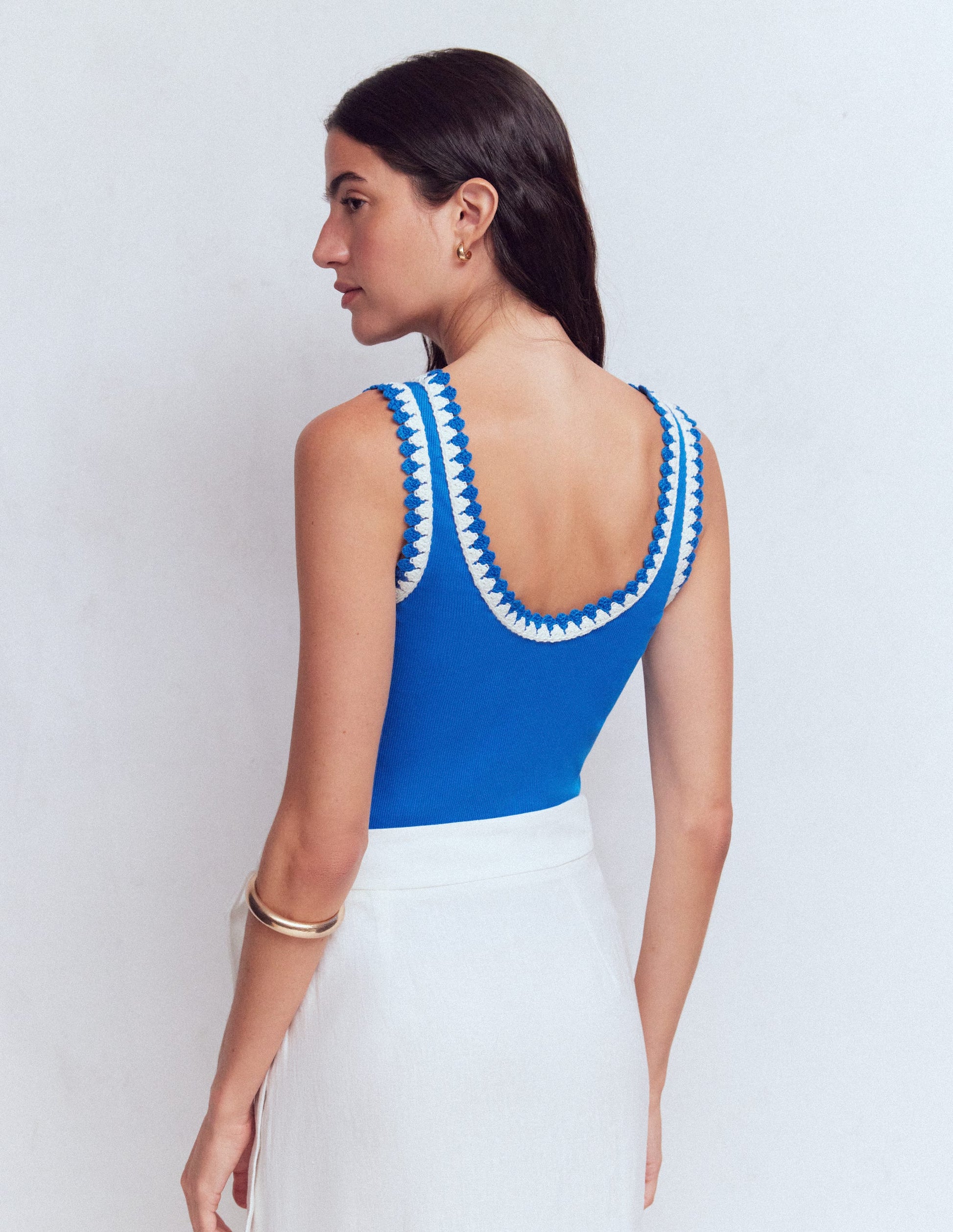 Maddie Trim Detail Vest-Kingfisher Blue-3