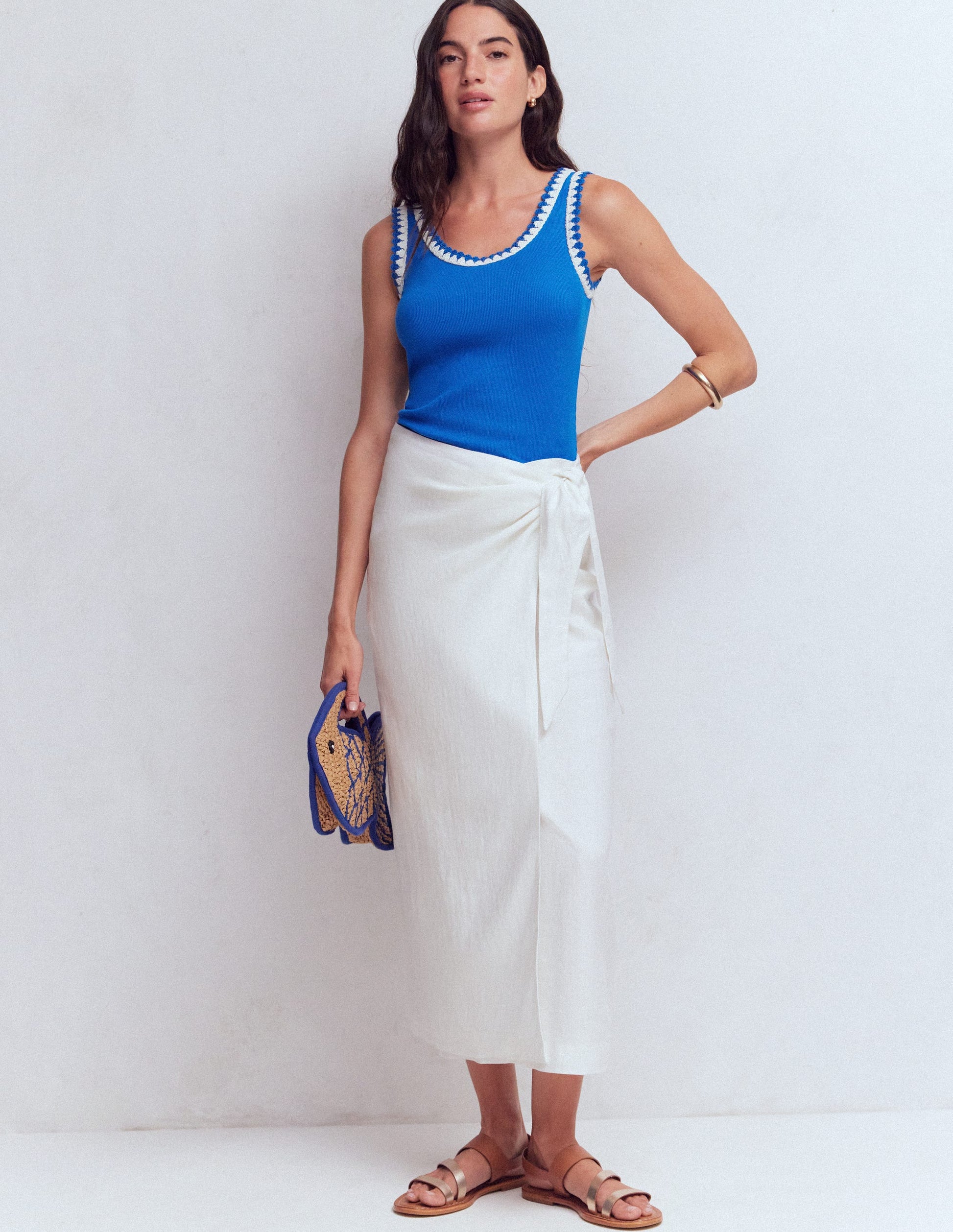 Maddie Trim Detail Vest-Kingfisher Blue-5