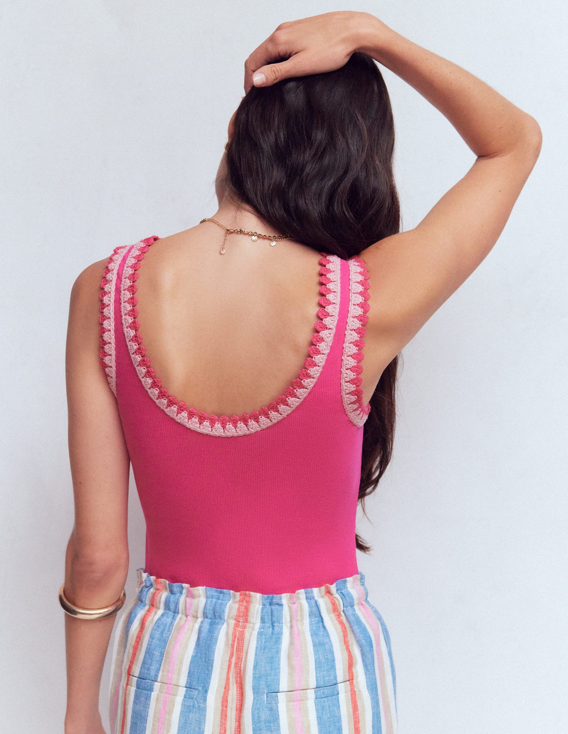 Maddie Trim Detail Vest-Pink Peony-3