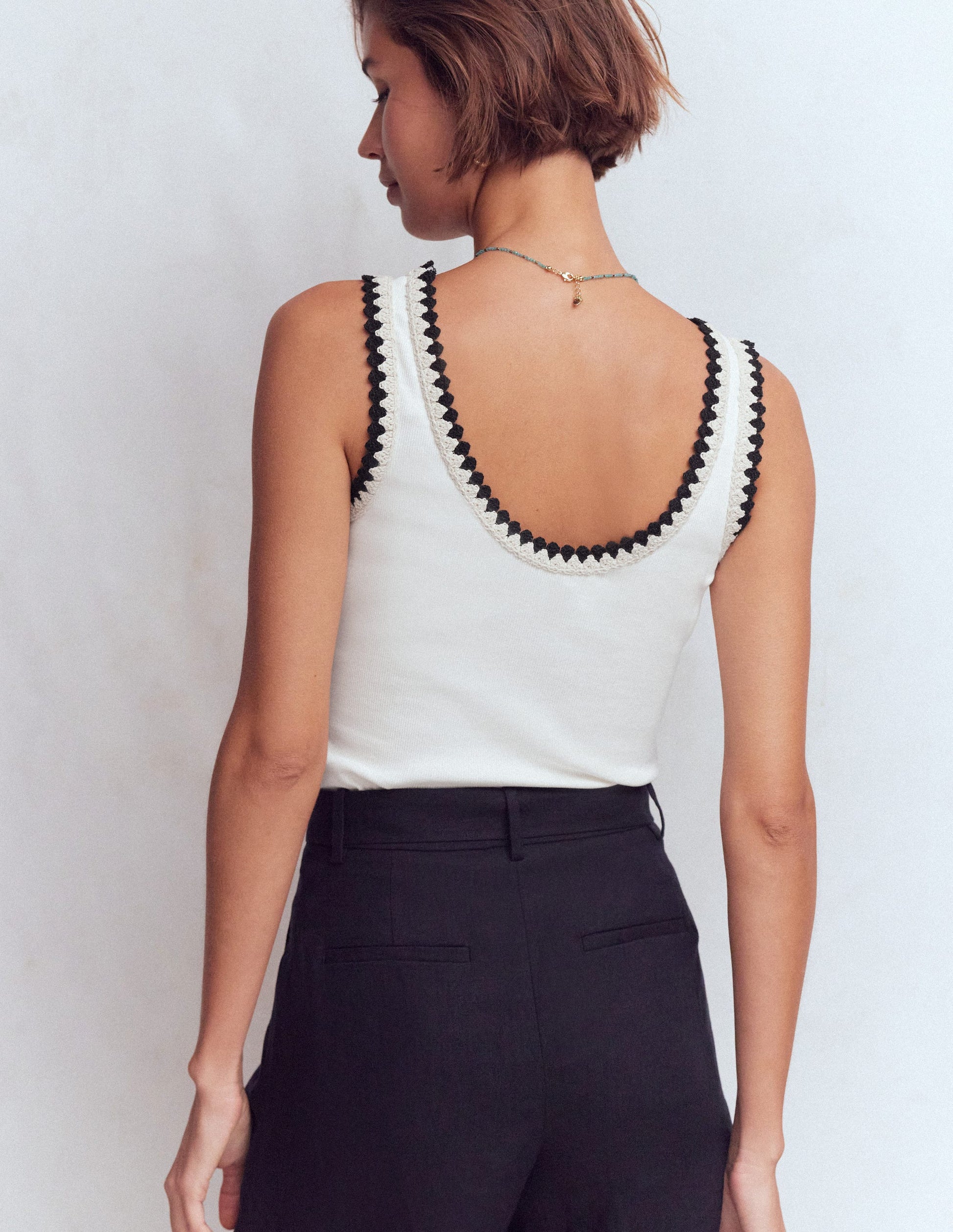 Maddie Trim Detail Vest-Ivory-3