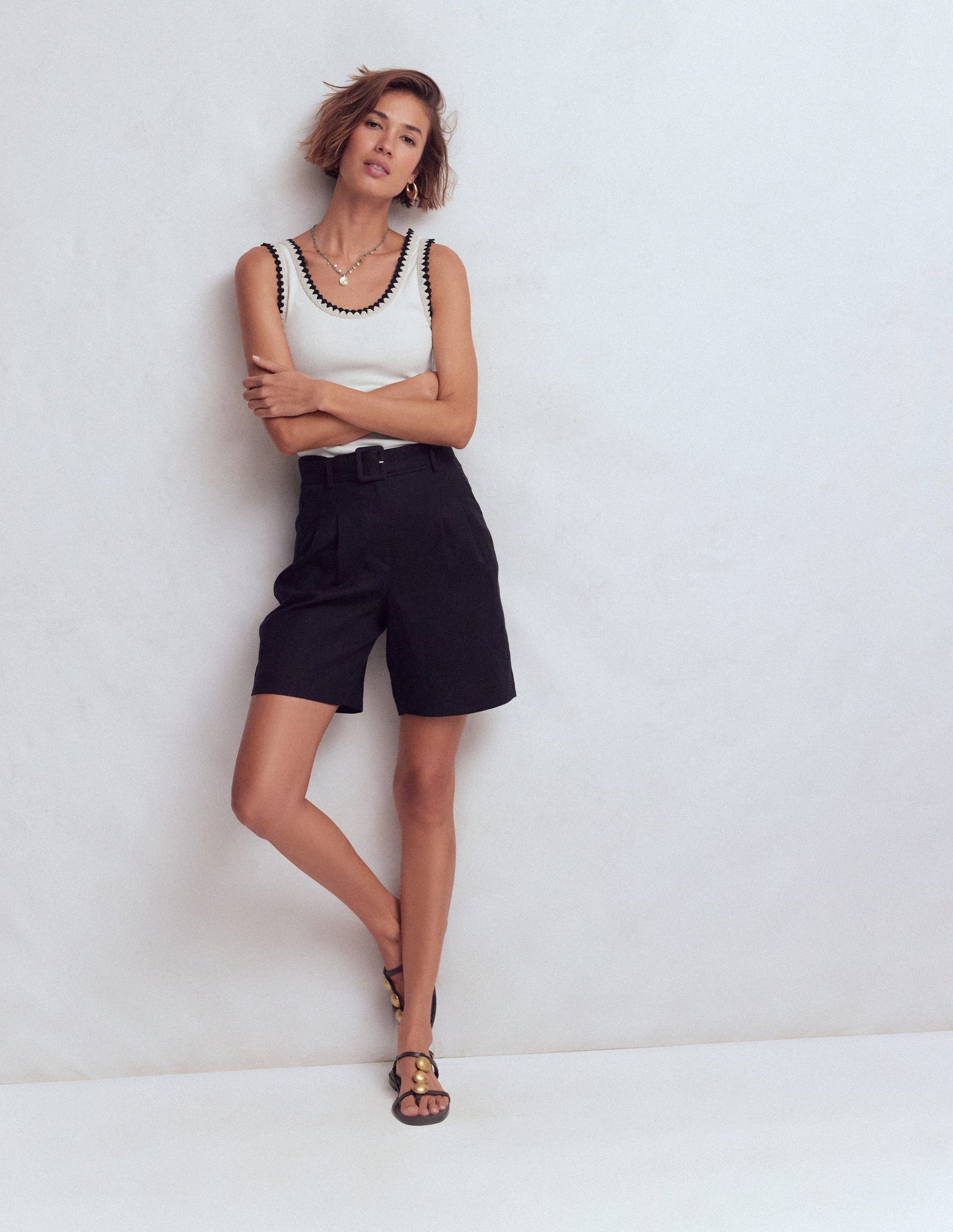 Maddie Trim Detail Vest-Ivory-4