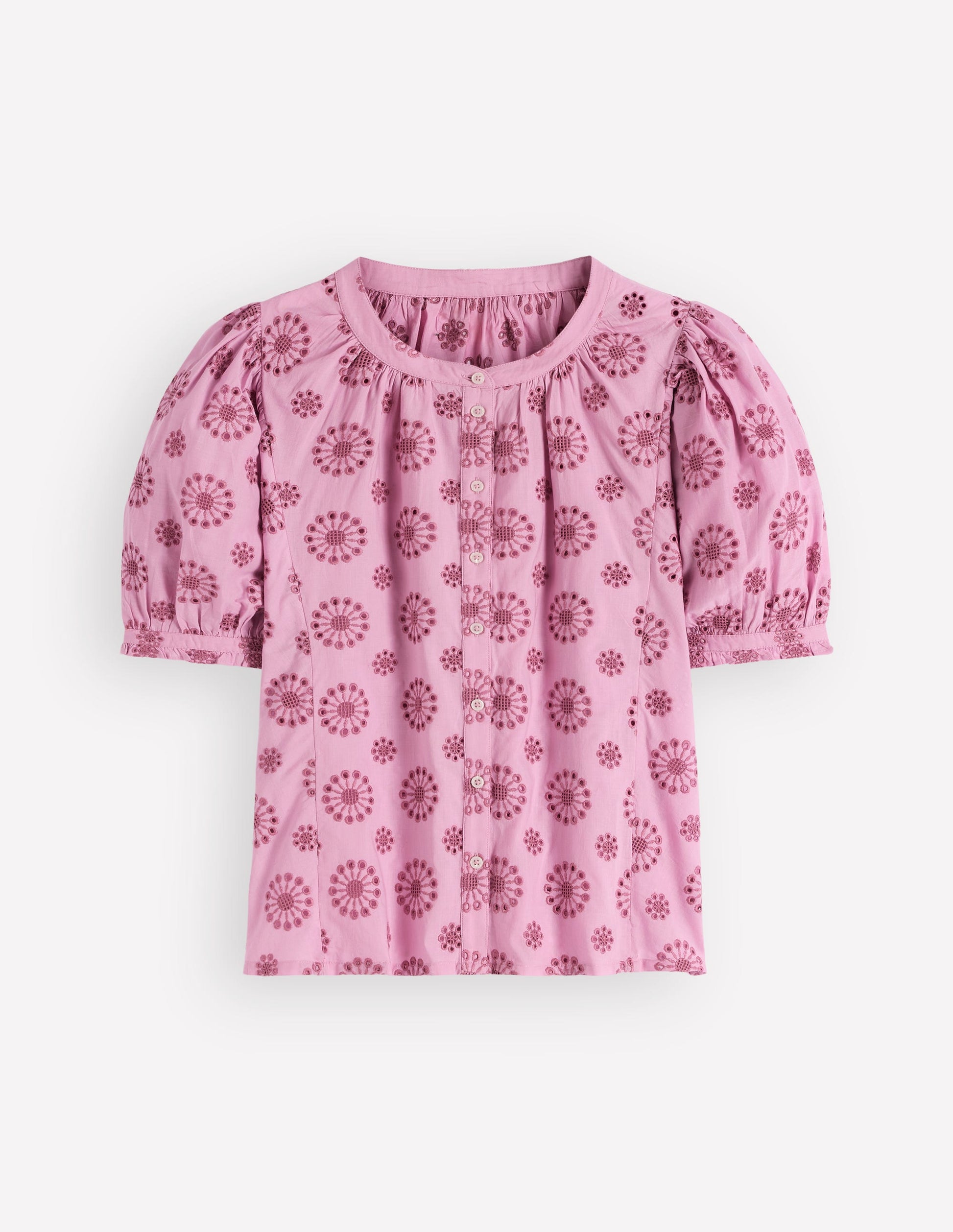 Camille Embroidered Cotton Top-Soft Lavender-5
