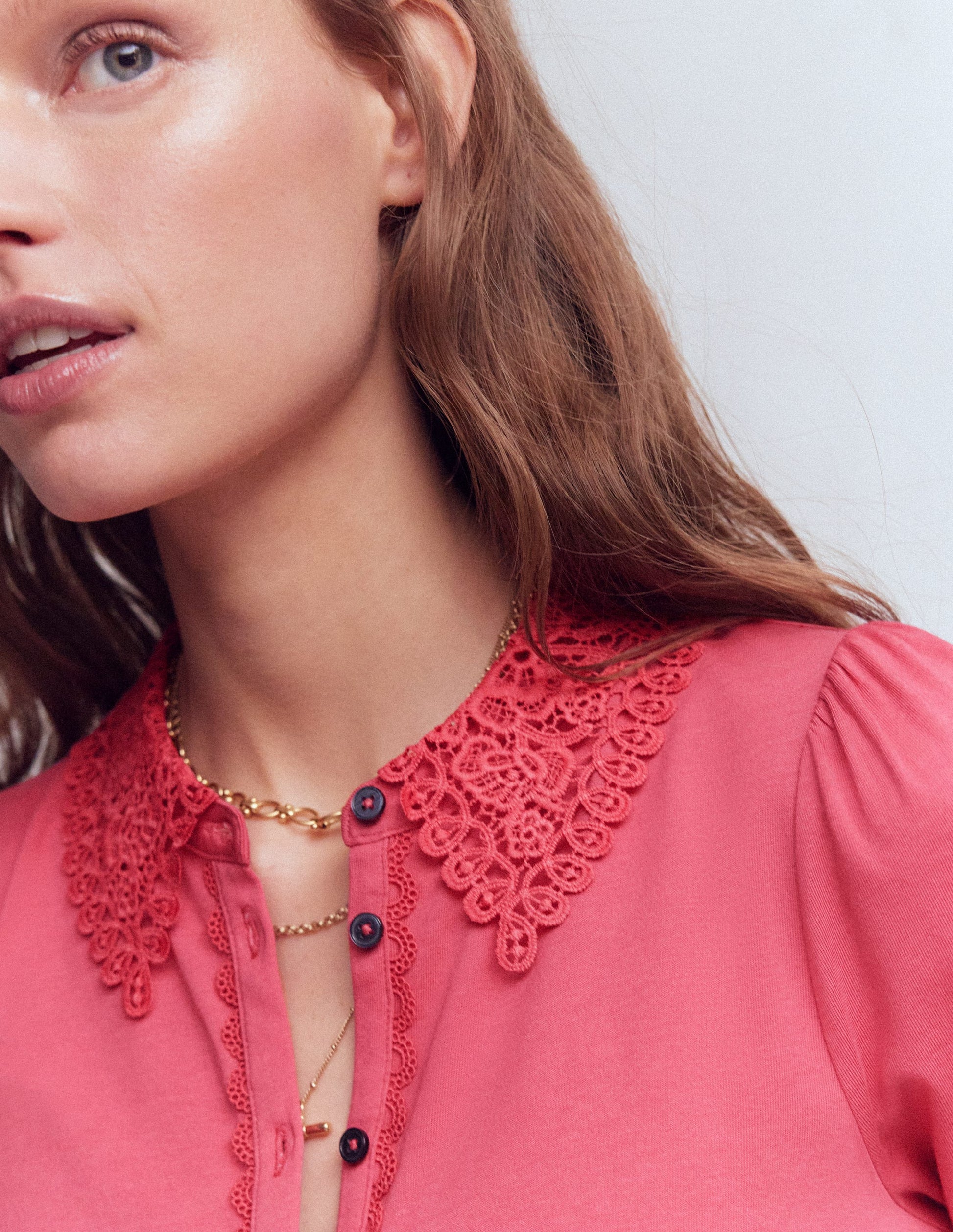 Nessa Broderie Collar Blouse-Cherry Blush-2